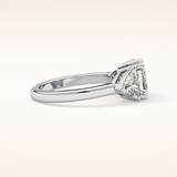 1.78 CT Emerald Shaped Three Stone Moissanite Engagement Ring