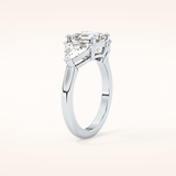 1.78 CT Emerald Shaped Three Stone Moissanite Engagement Ring