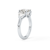Emerald Three Stone Lab Grown Diamond Engagement Ring