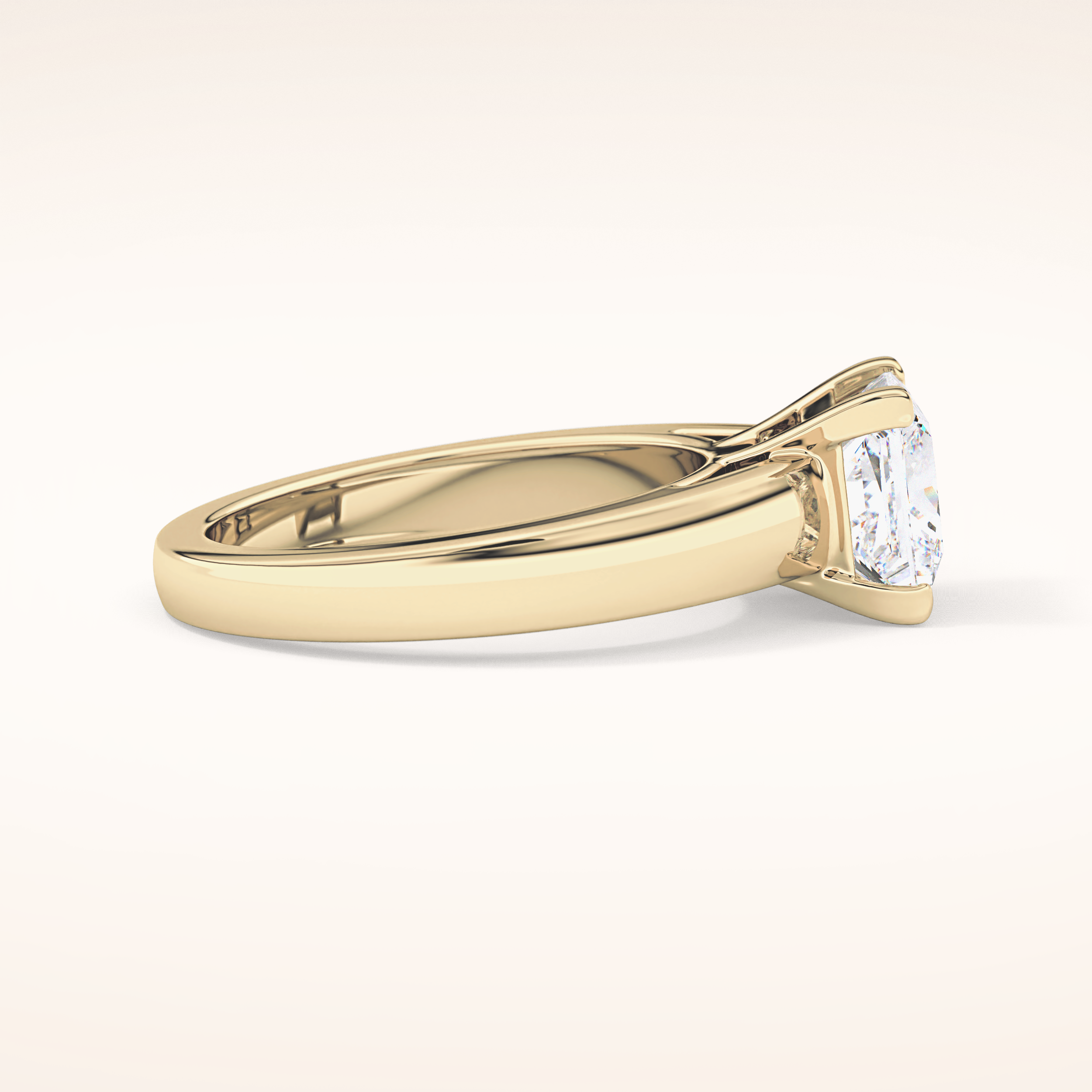 2.15 CT Princess Shaped Solitaire Moissanite Engagement Ring