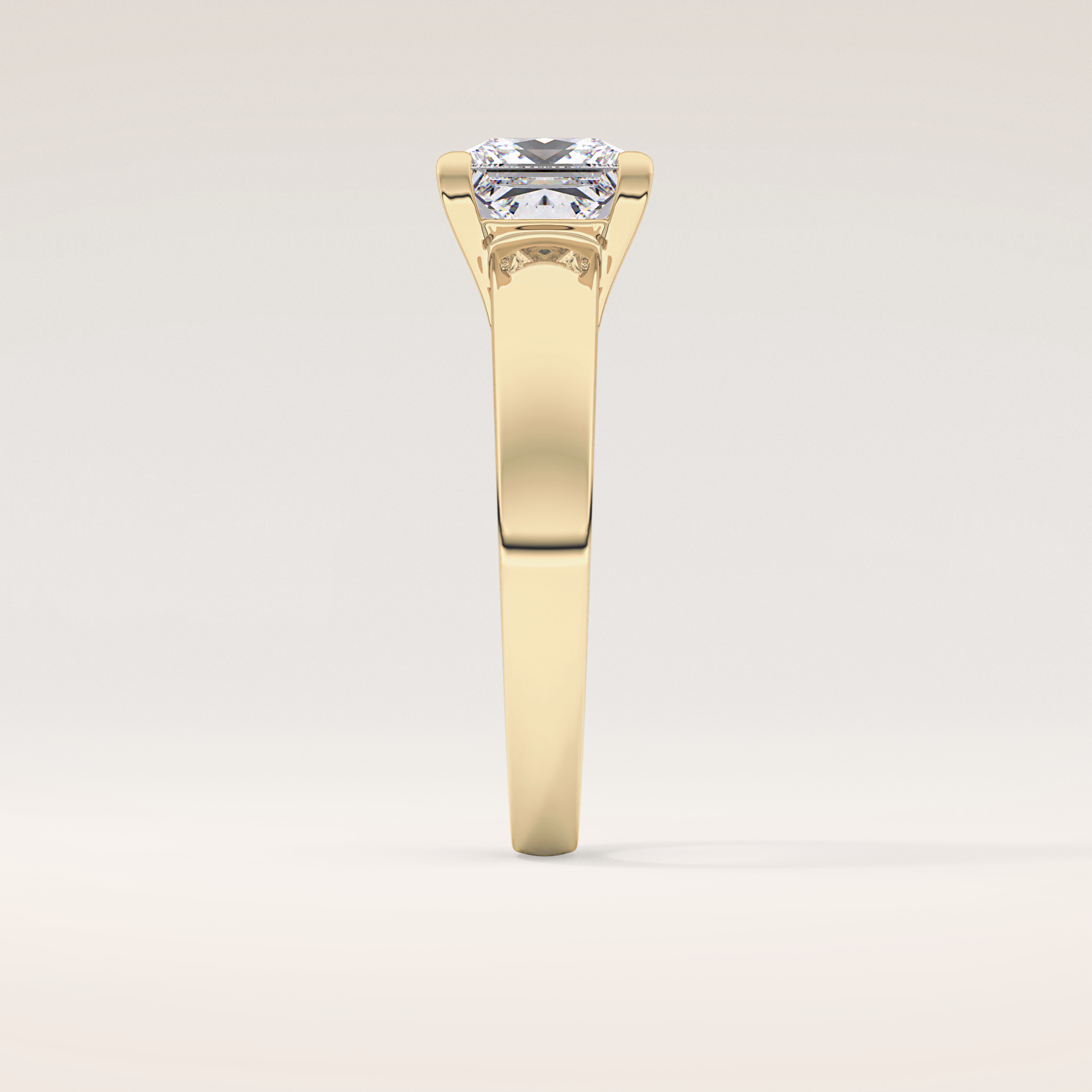 2.15 CT Princess Shaped Solitaire Moissanite Engagement Ring