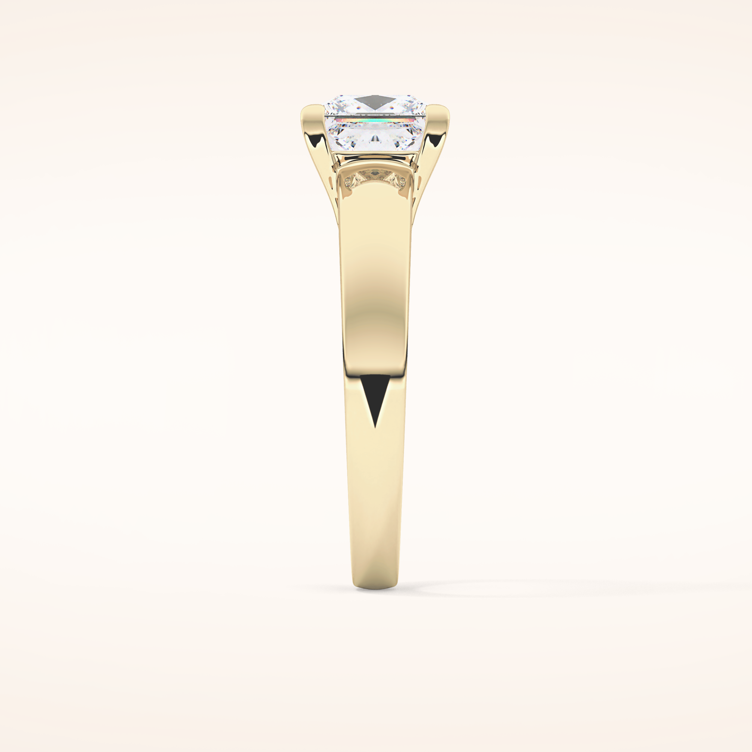 2.15 CT Princess Shaped Solitaire Moissanite Engagement Ring