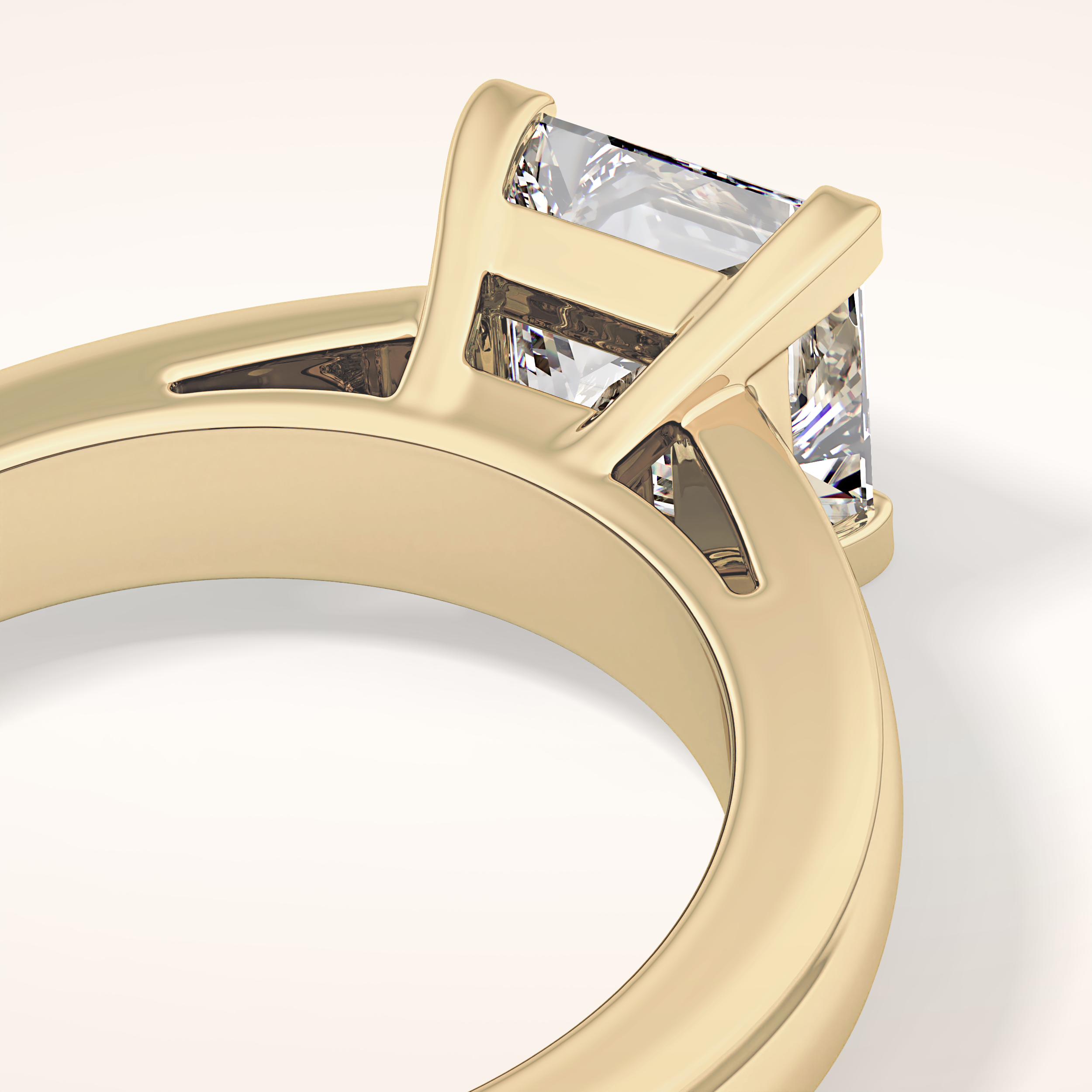 2.15 CT Princess Shaped Solitaire Moissanite Engagement Ring