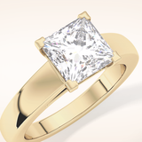 2.15 CT Princess Shaped Solitaire Moissanite Engagement Ring