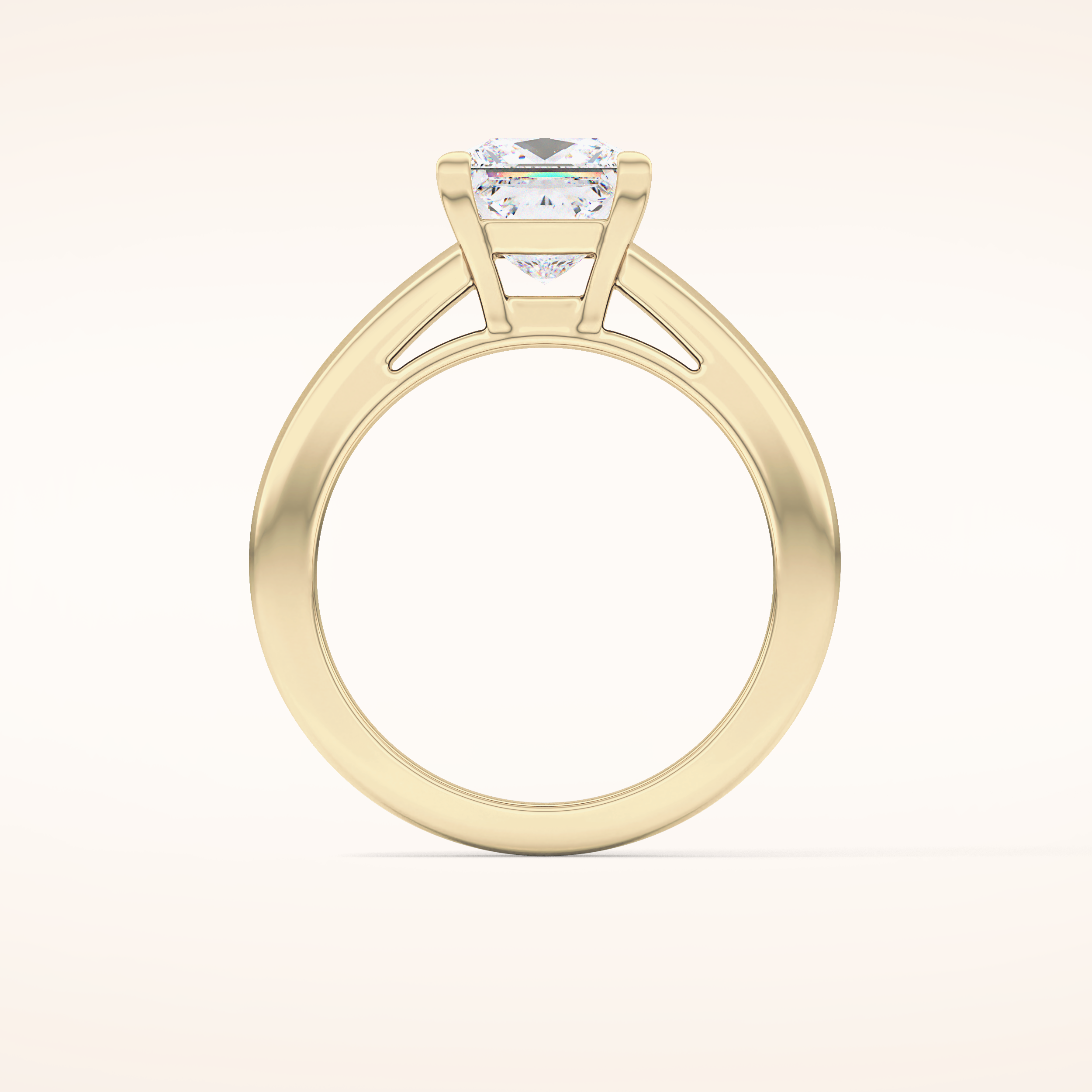 2.15 CT Princess Shaped Solitaire Moissanite Engagement Ring