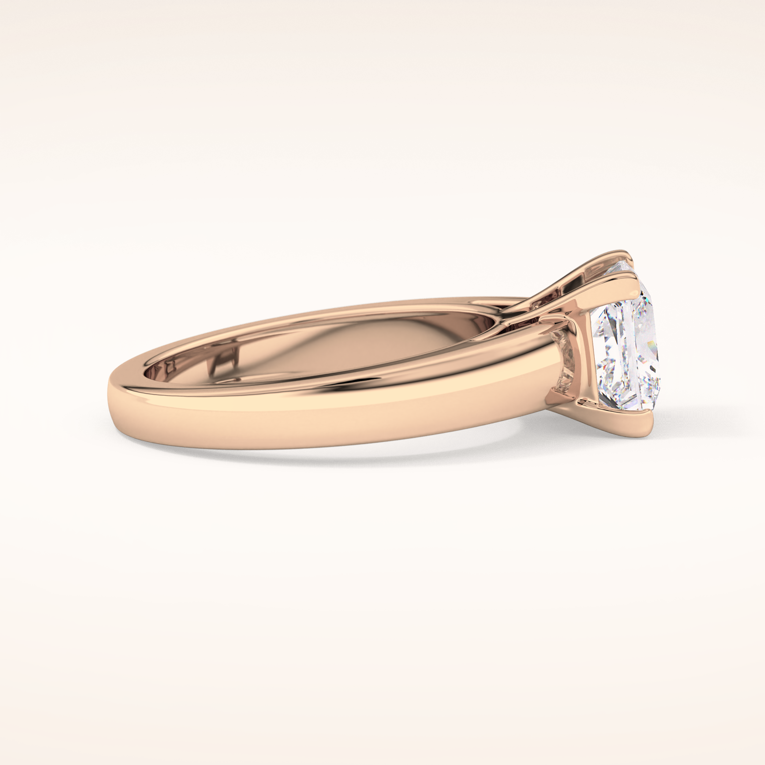 2.15 CT Princess Shaped Solitaire Moissanite Engagement Ring