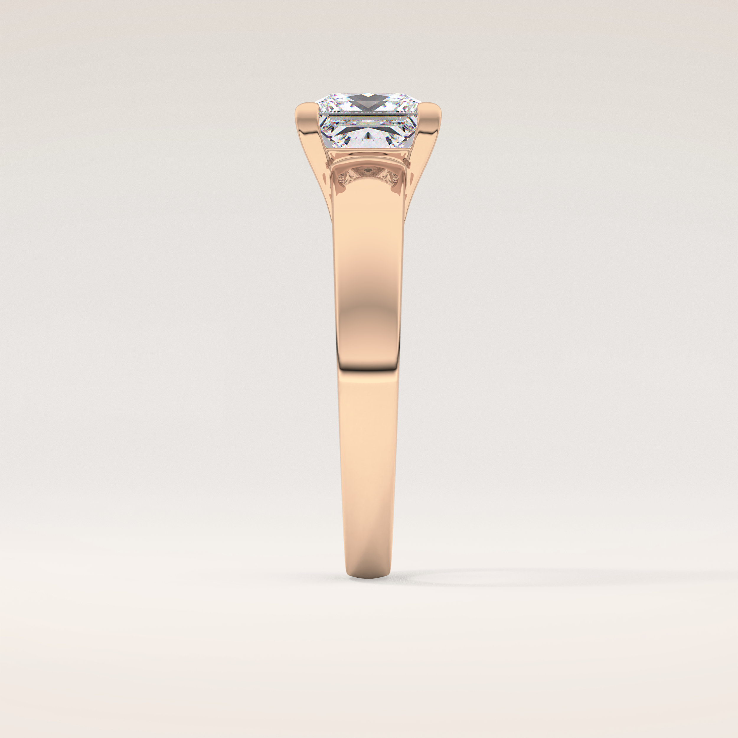 2.15 CT Princess Shaped Solitaire Moissanite Engagement Ring