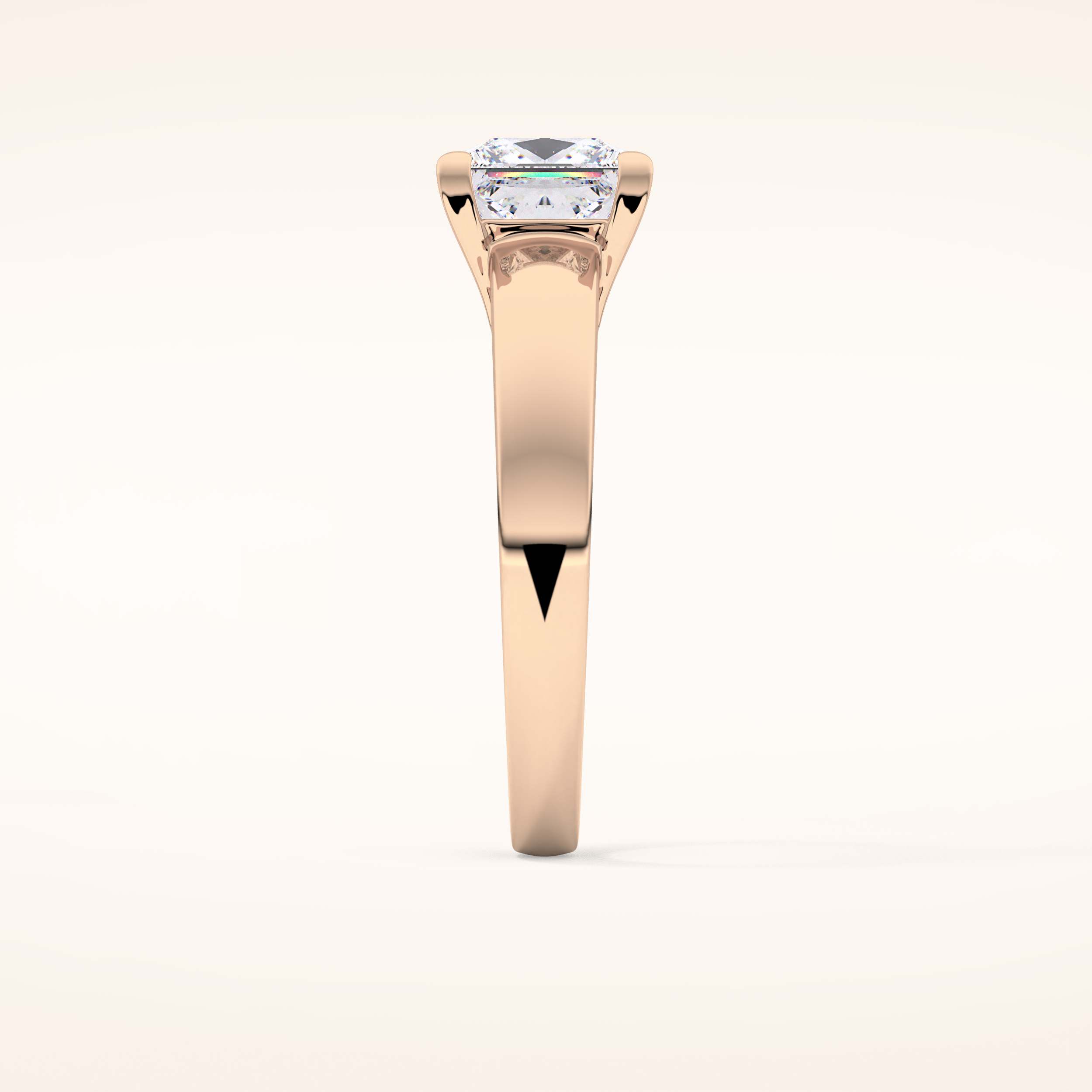 2.15 CT Princess Shaped Solitaire Moissanite Engagement Ring