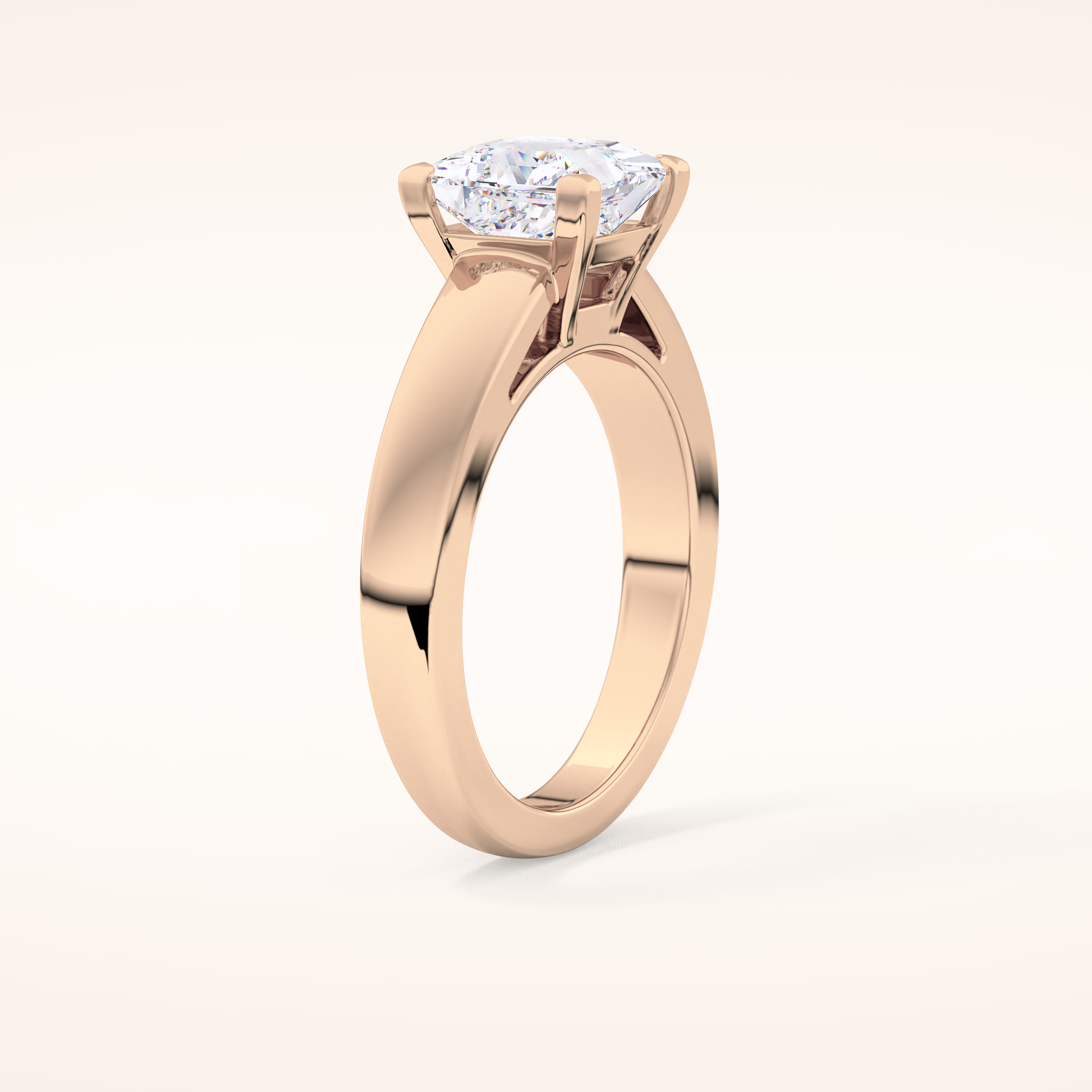 2.15 CT Princess Shaped Solitaire Moissanite Engagement Ring