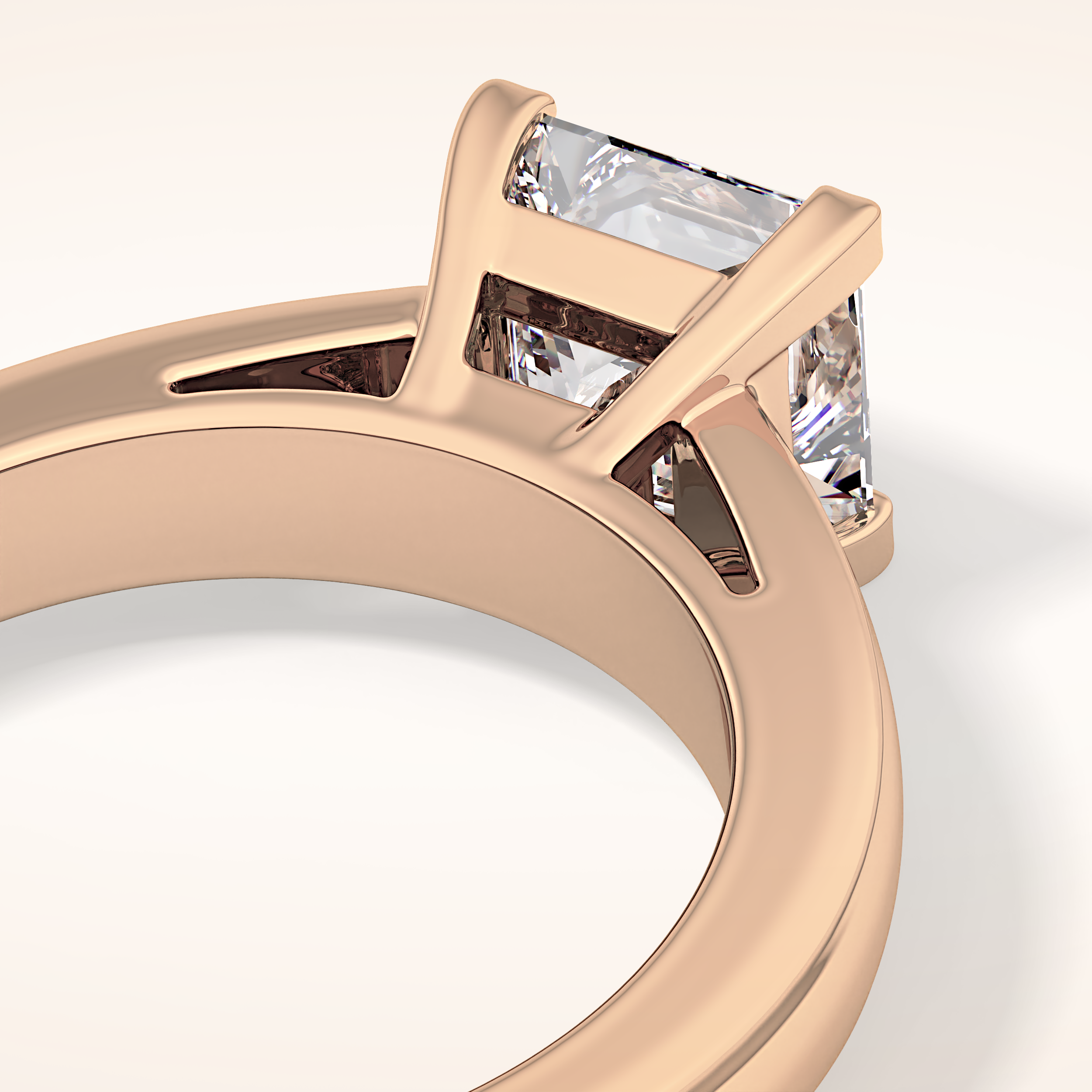 2.15 CT Princess Shaped Solitaire Moissanite Engagement Ring