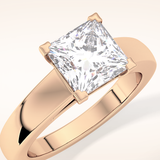 2.15 CT Princess Shaped Solitaire Moissanite Engagement Ring