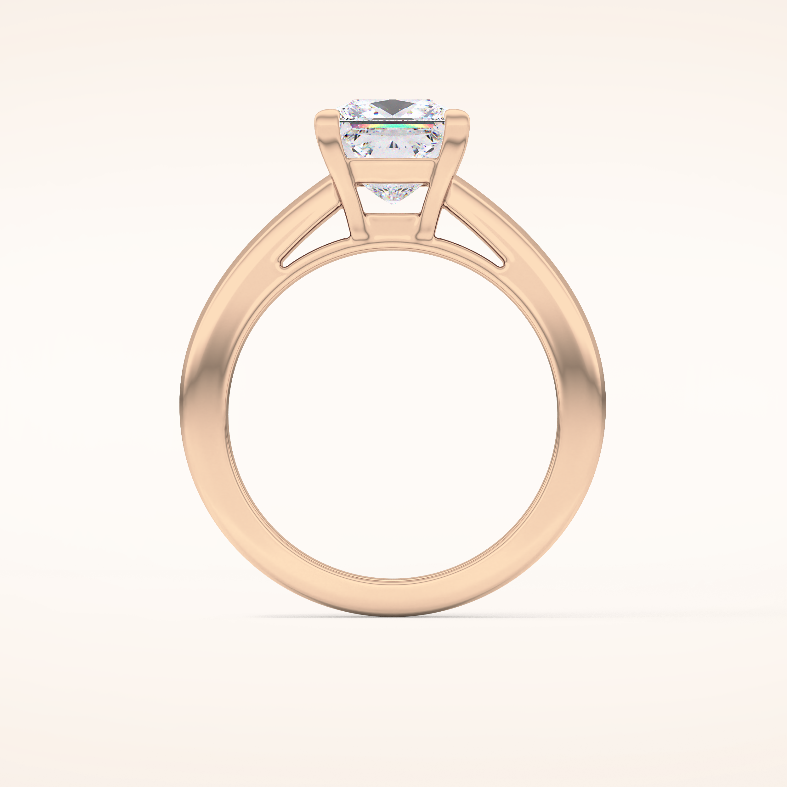 2.15 CT Princess Shaped Solitaire Moissanite Engagement Ring
