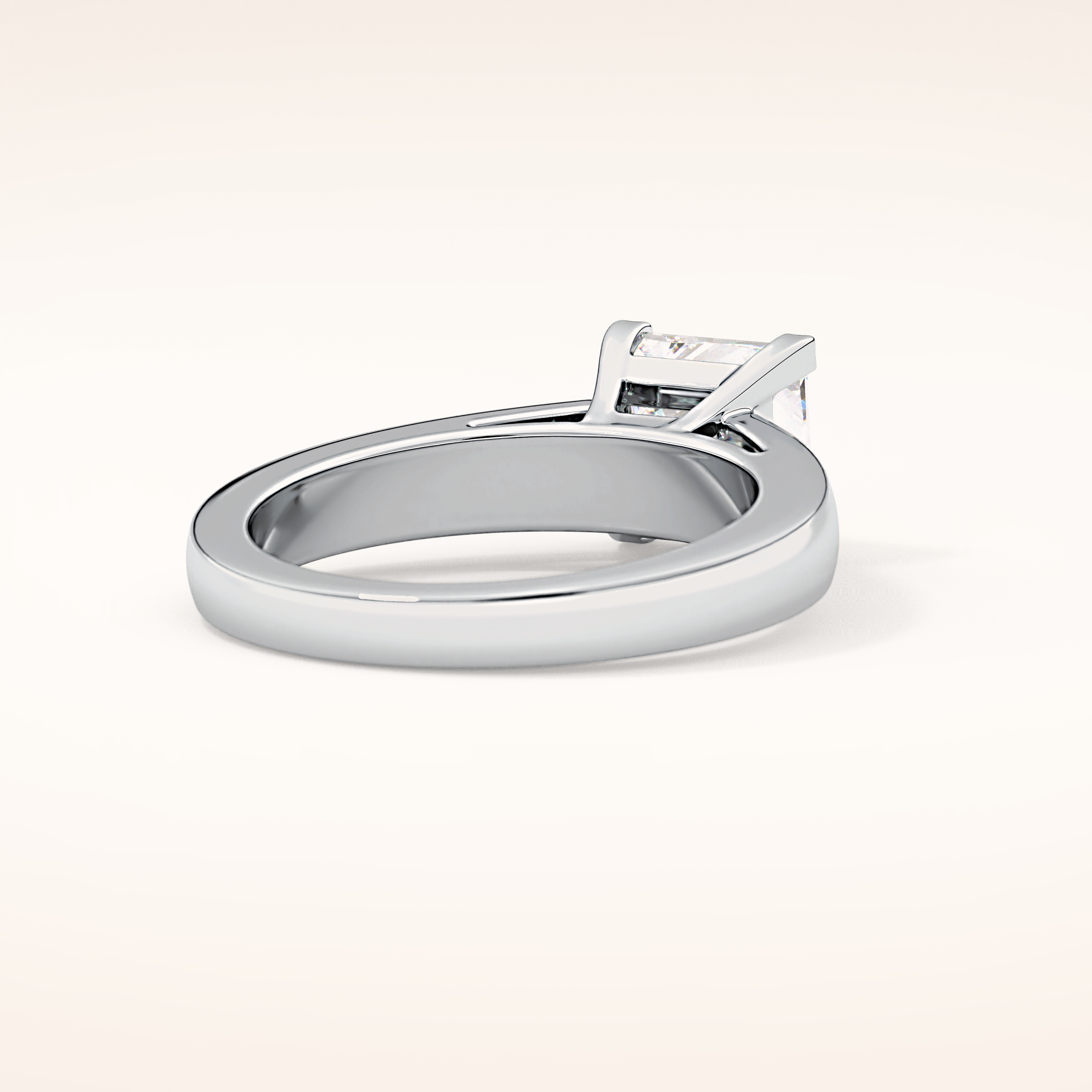 2.15 CT Princess Shaped Solitaire Moissanite Engagement Ring