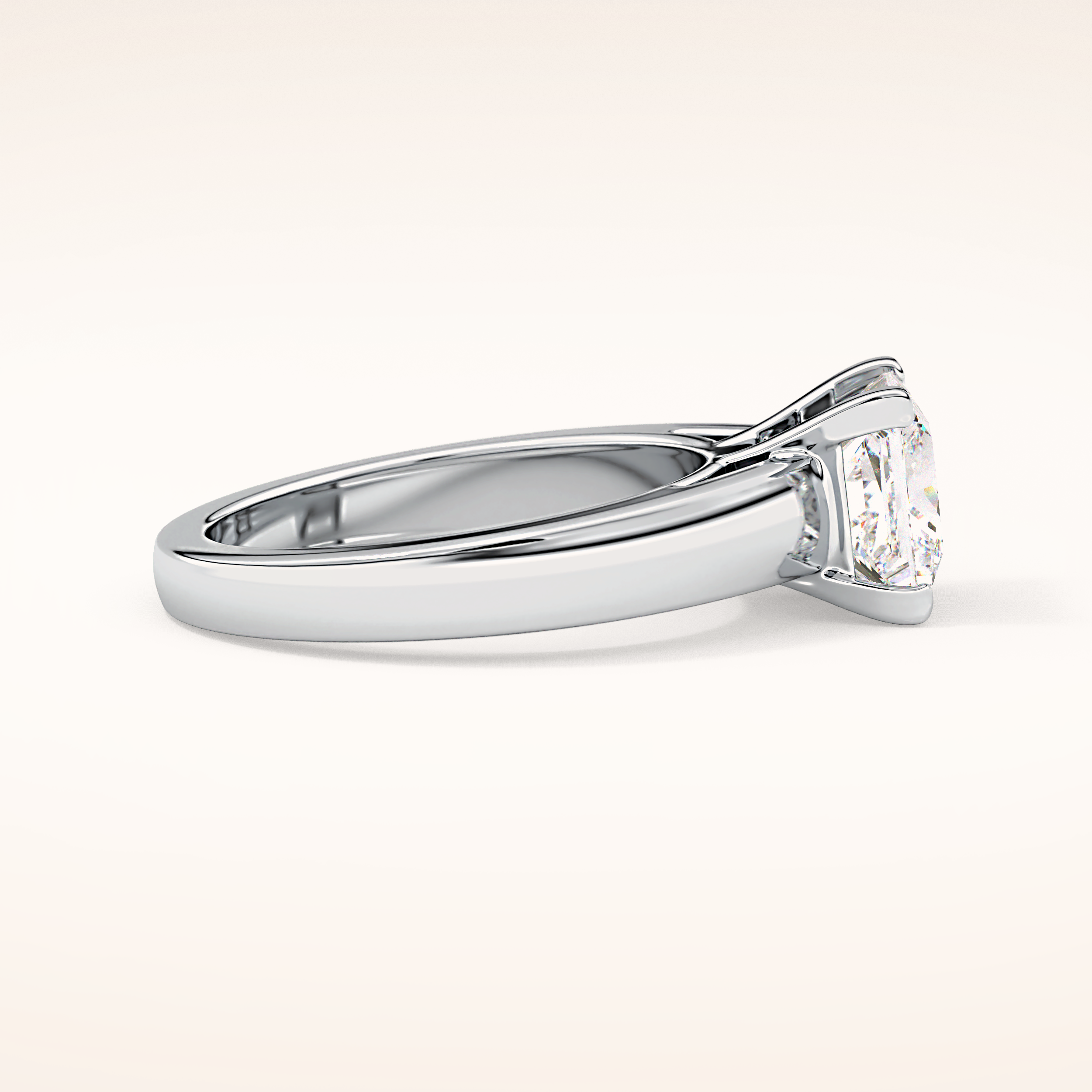 2.15 CT Princess Shaped Solitaire Moissanite Engagement Ring