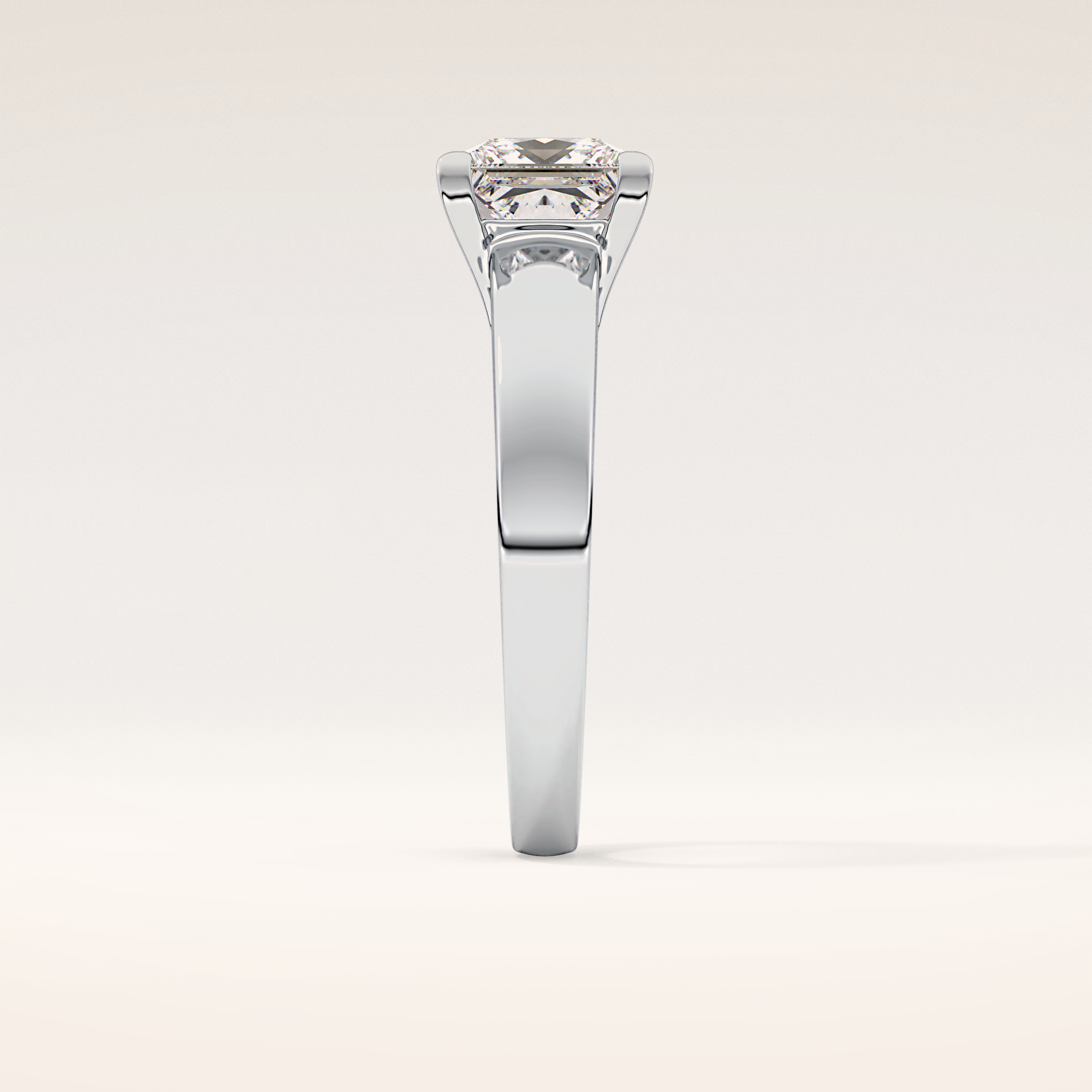 2.15 CT Princess Shaped Solitaire Moissanite Engagement Ring