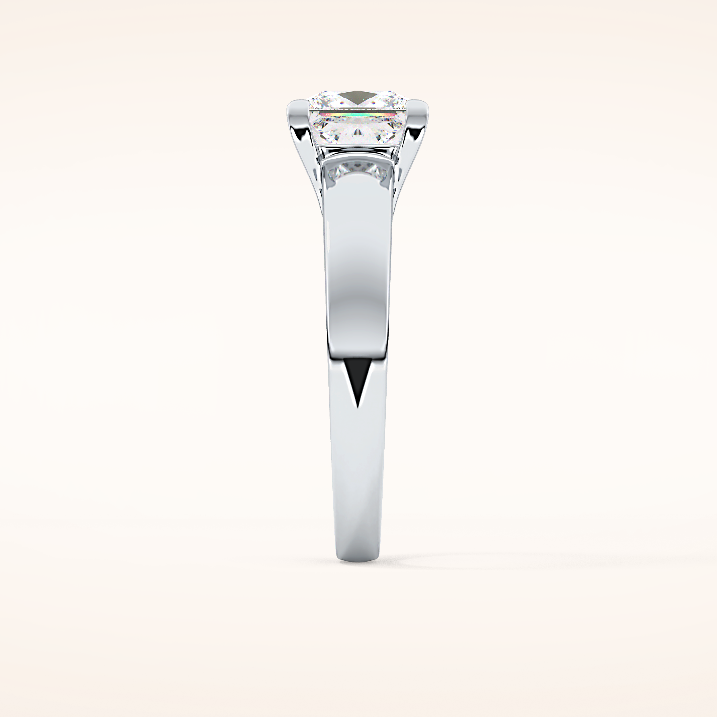 2.15 CT Princess Shaped Solitaire Moissanite Engagement Ring