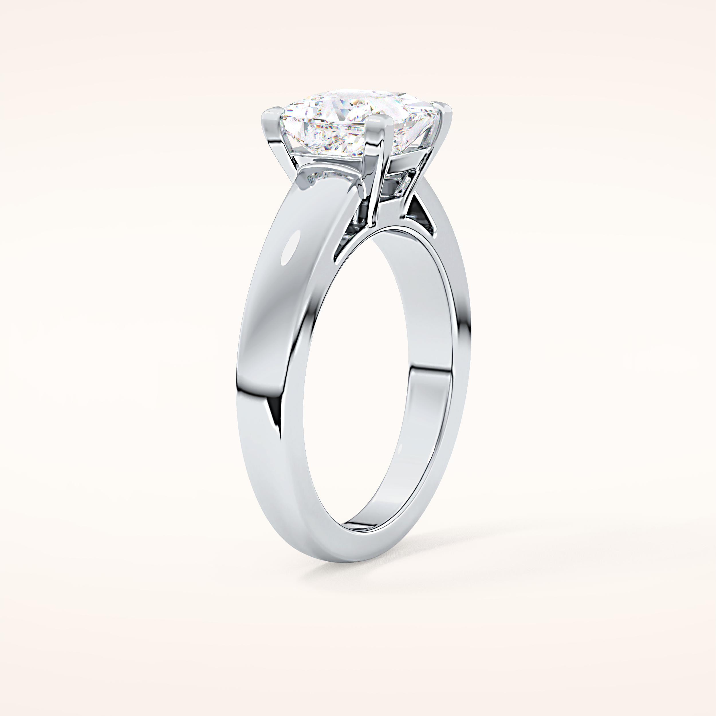 2.15 CT Princess Shaped Solitaire Moissanite Engagement Ring
