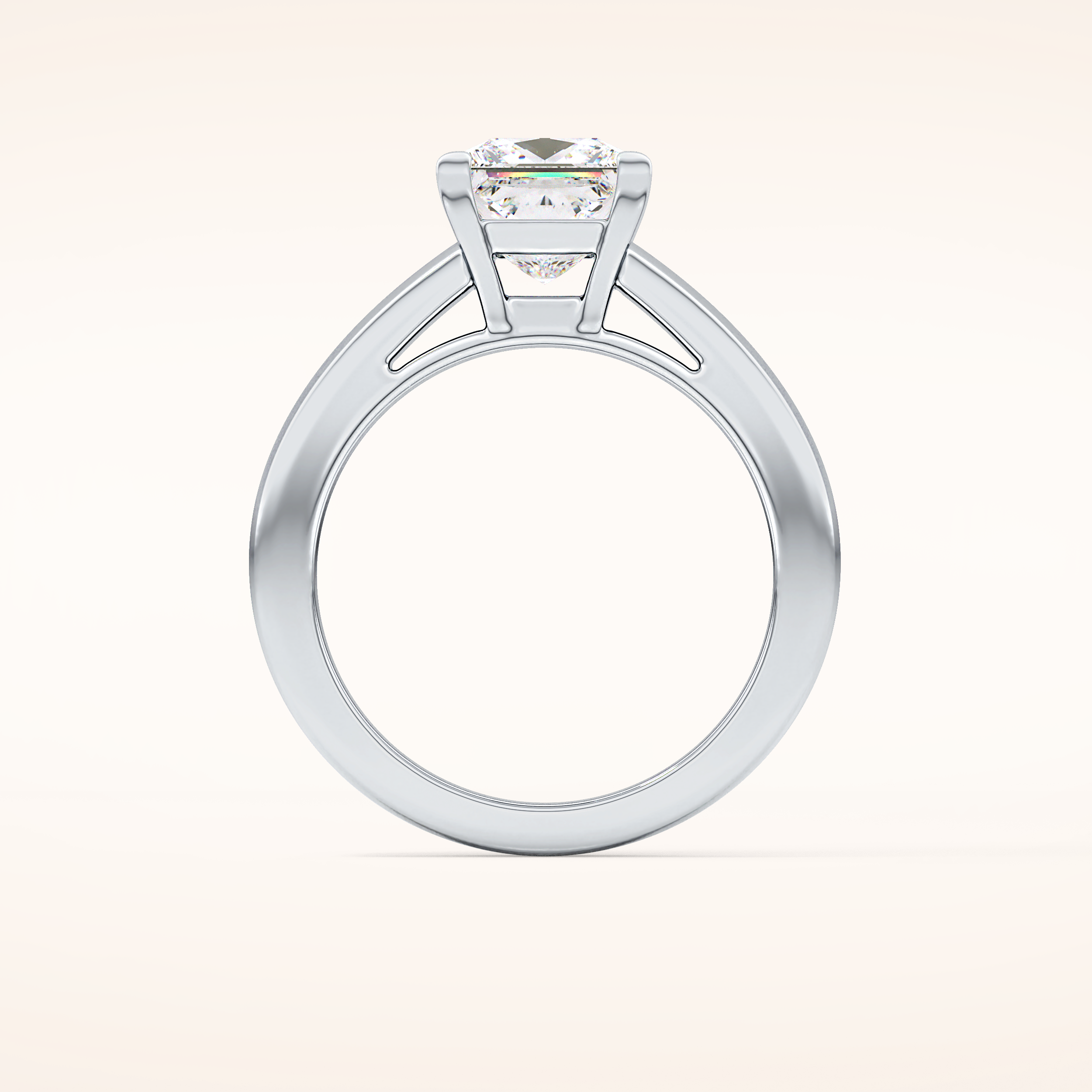 2.15 CT Princess Shaped Solitaire Moissanite Engagement Ring