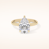 2.84 CT Pear Shaped Solitaire Moissanite Engagement Ring