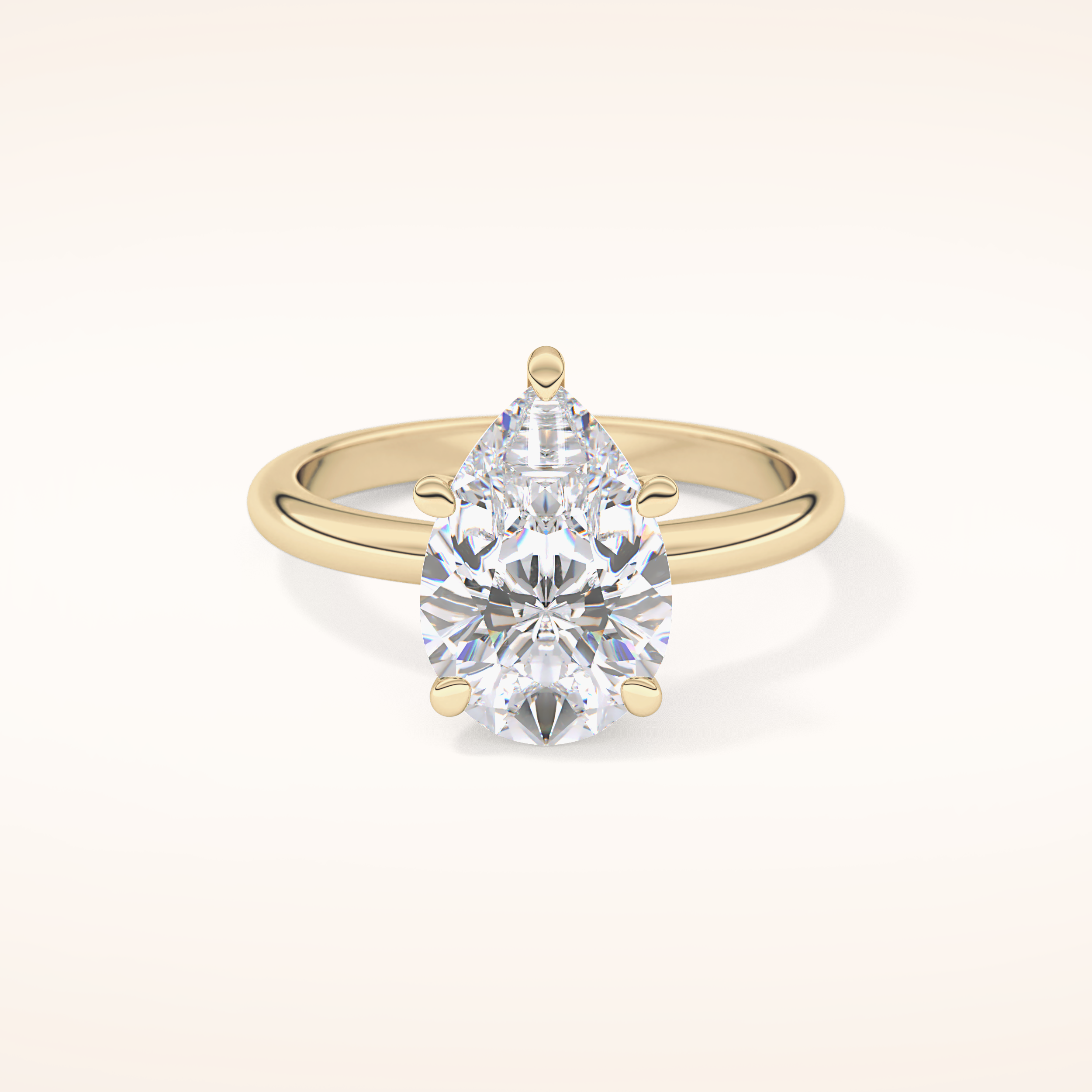 2.84 CT Pear Shaped Solitaire Moissanite Engagement Ring