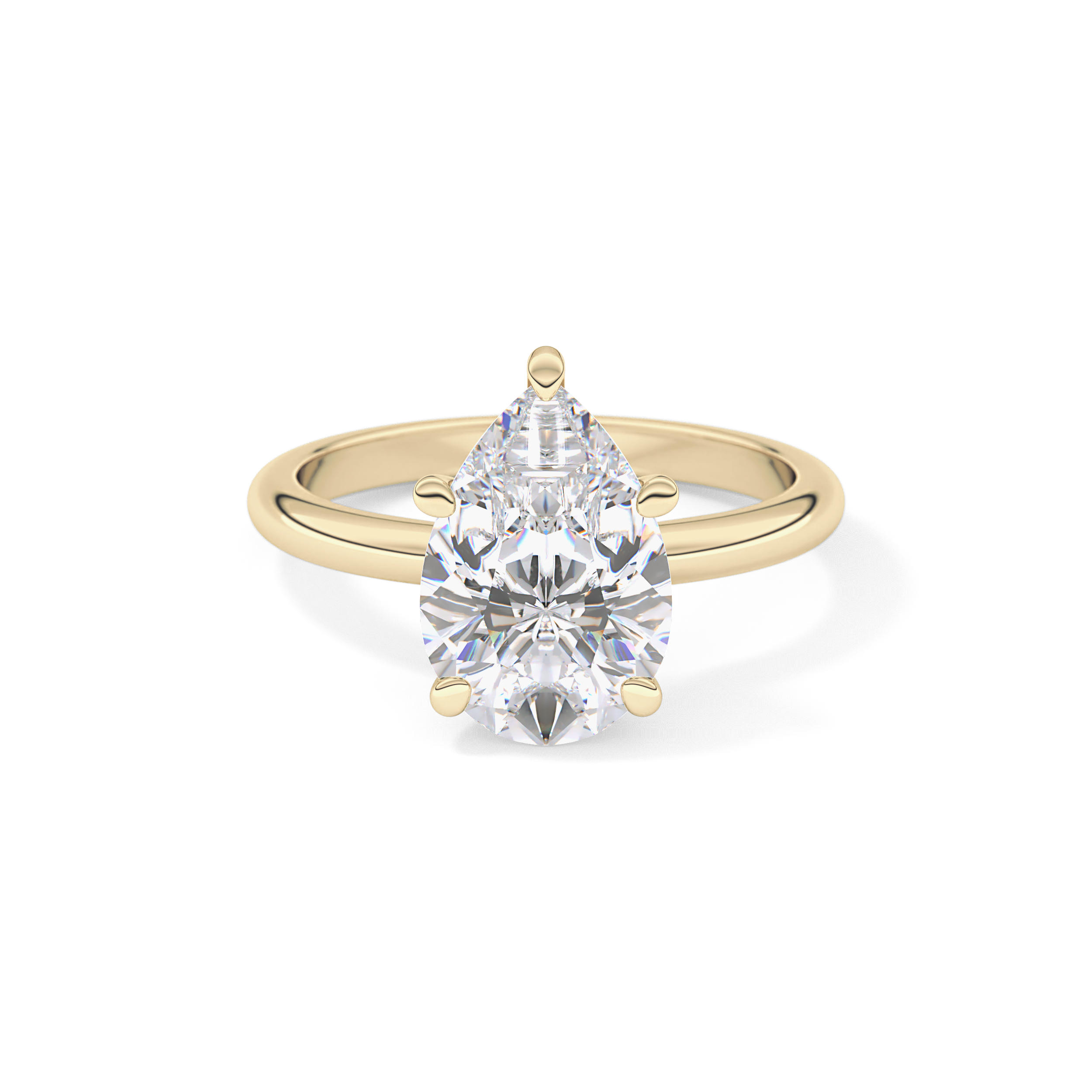Pear Solitaire Lab Grown Diamond Engagement Ring