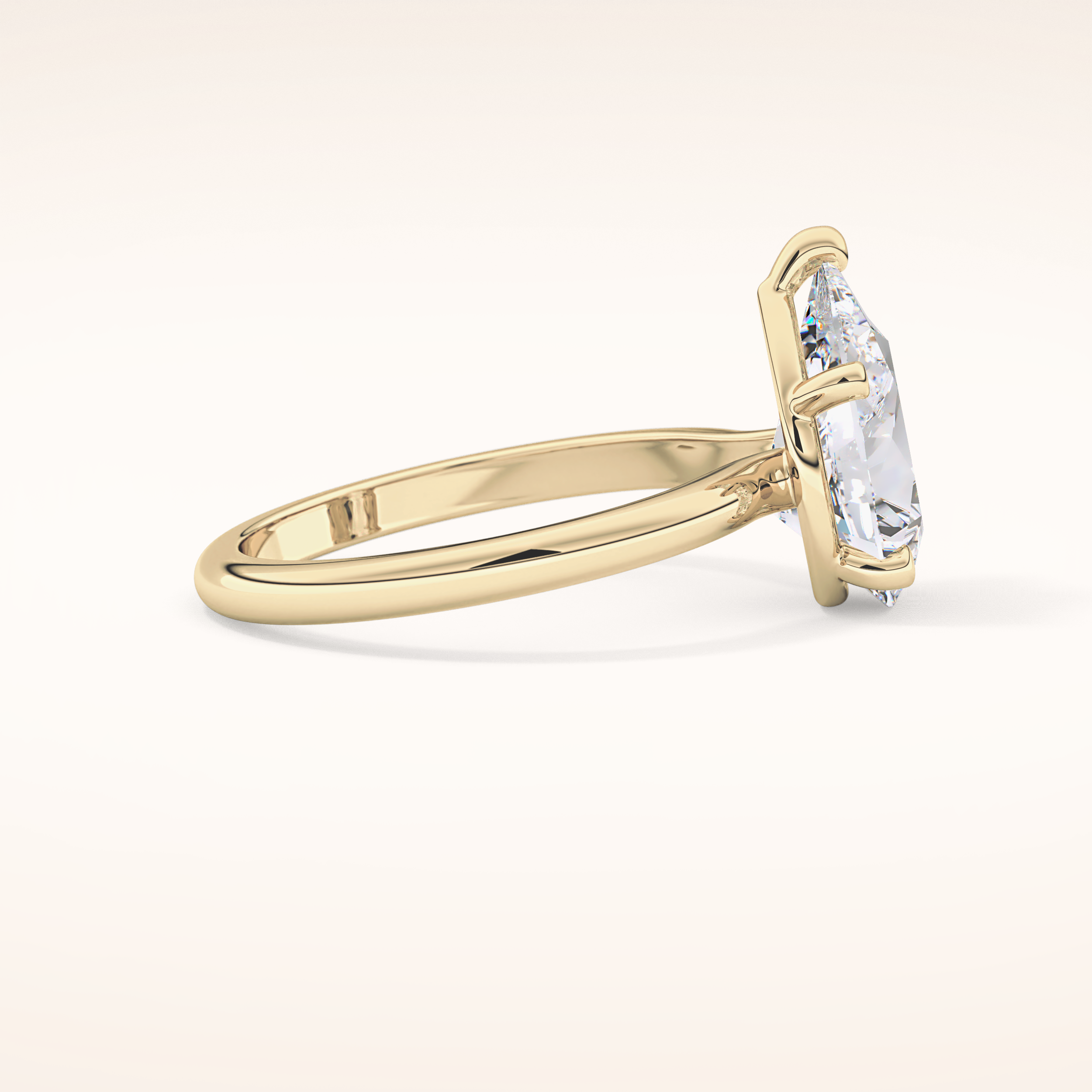 2.84 CT Pear Shaped Solitaire Moissanite Engagement Ring