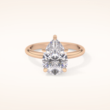 2.84 CT Pear Shaped Solitaire Moissanite Engagement Ring