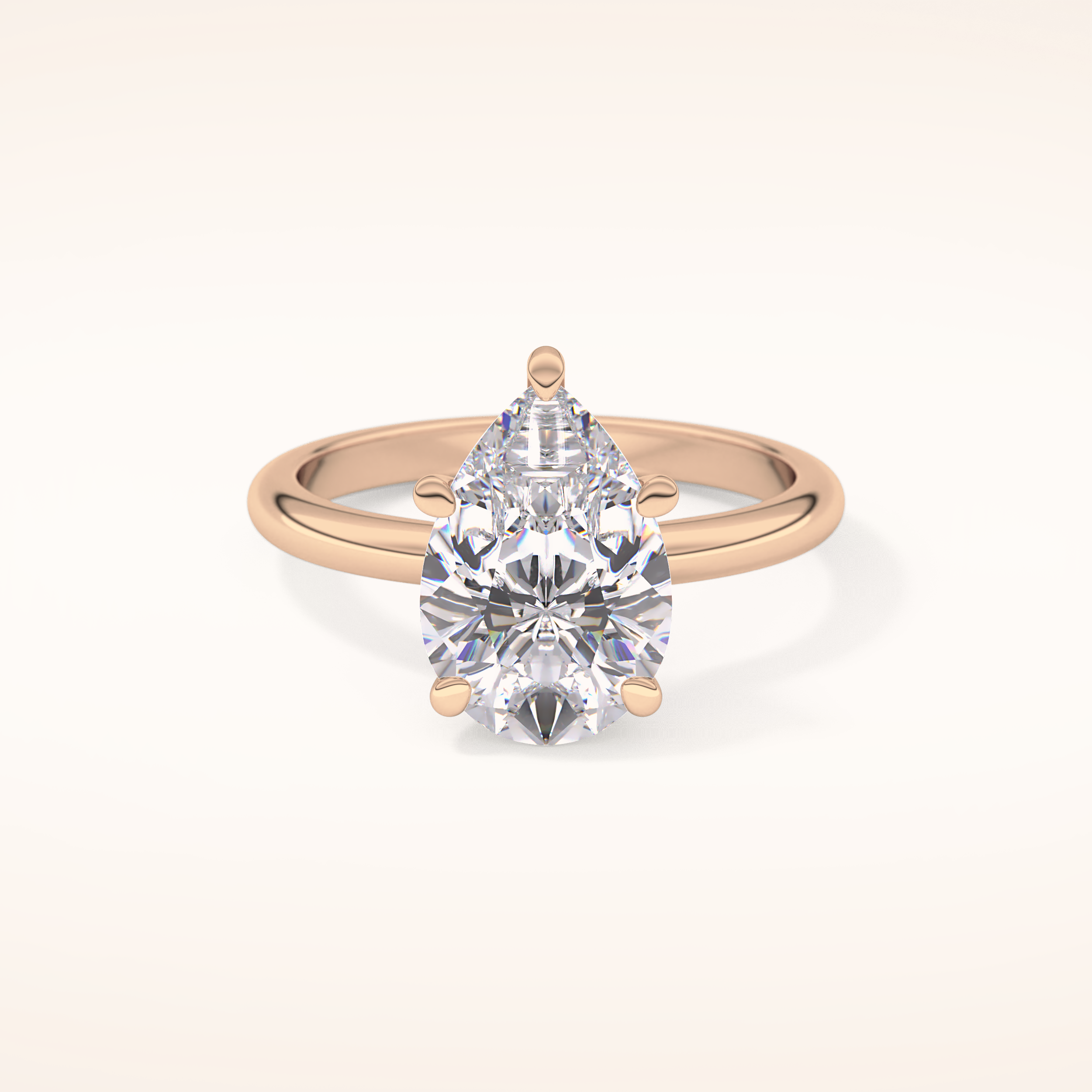 2.84 CT Pear Shaped Solitaire Moissanite Engagement Ring