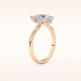 2.84 CT Pear Shaped Solitaire Moissanite Engagement Ring