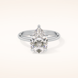 2.84 CT Pear Shaped Solitaire Moissanite Engagement Ring