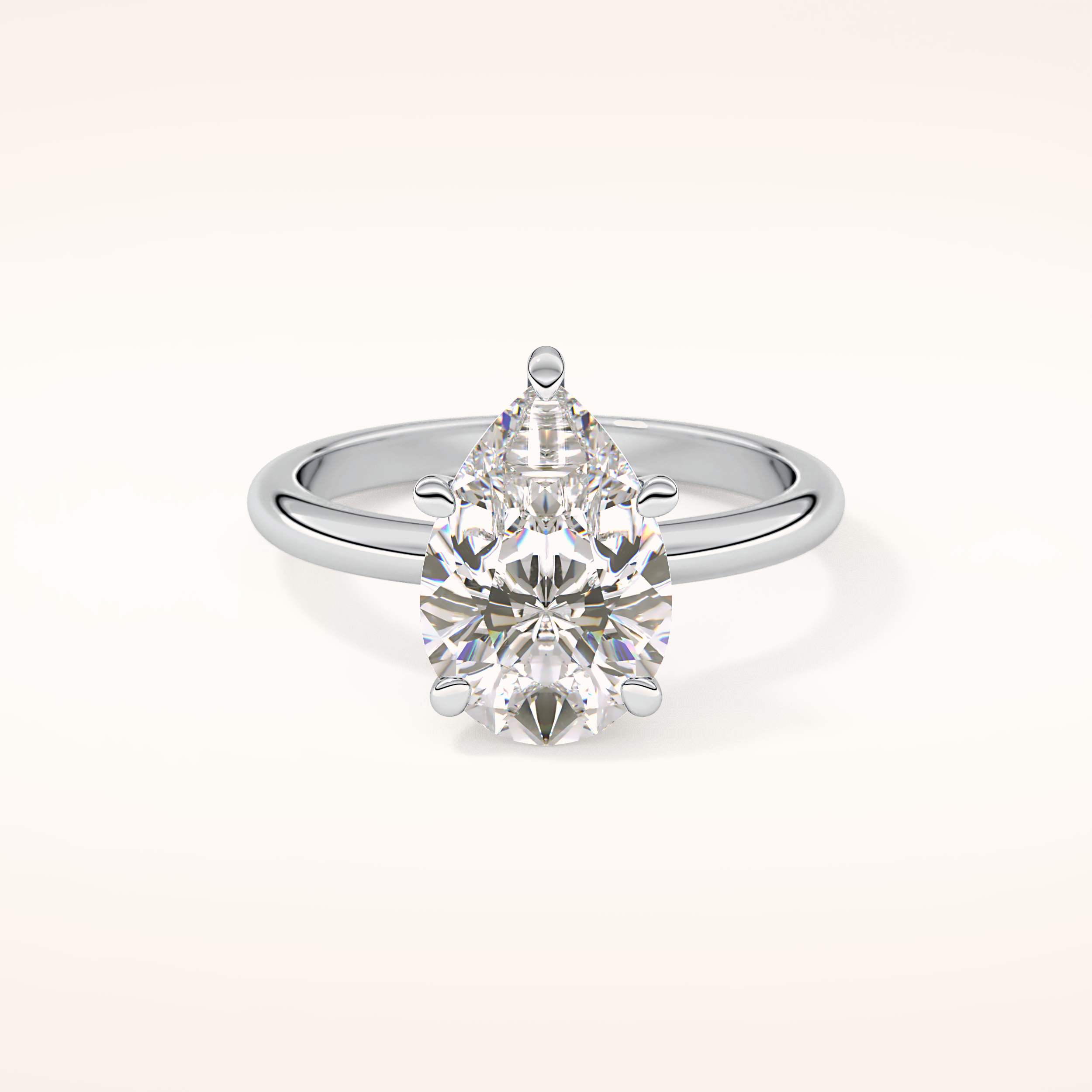 2.84 CT Pear Shaped Solitaire Moissanite Engagement Ring