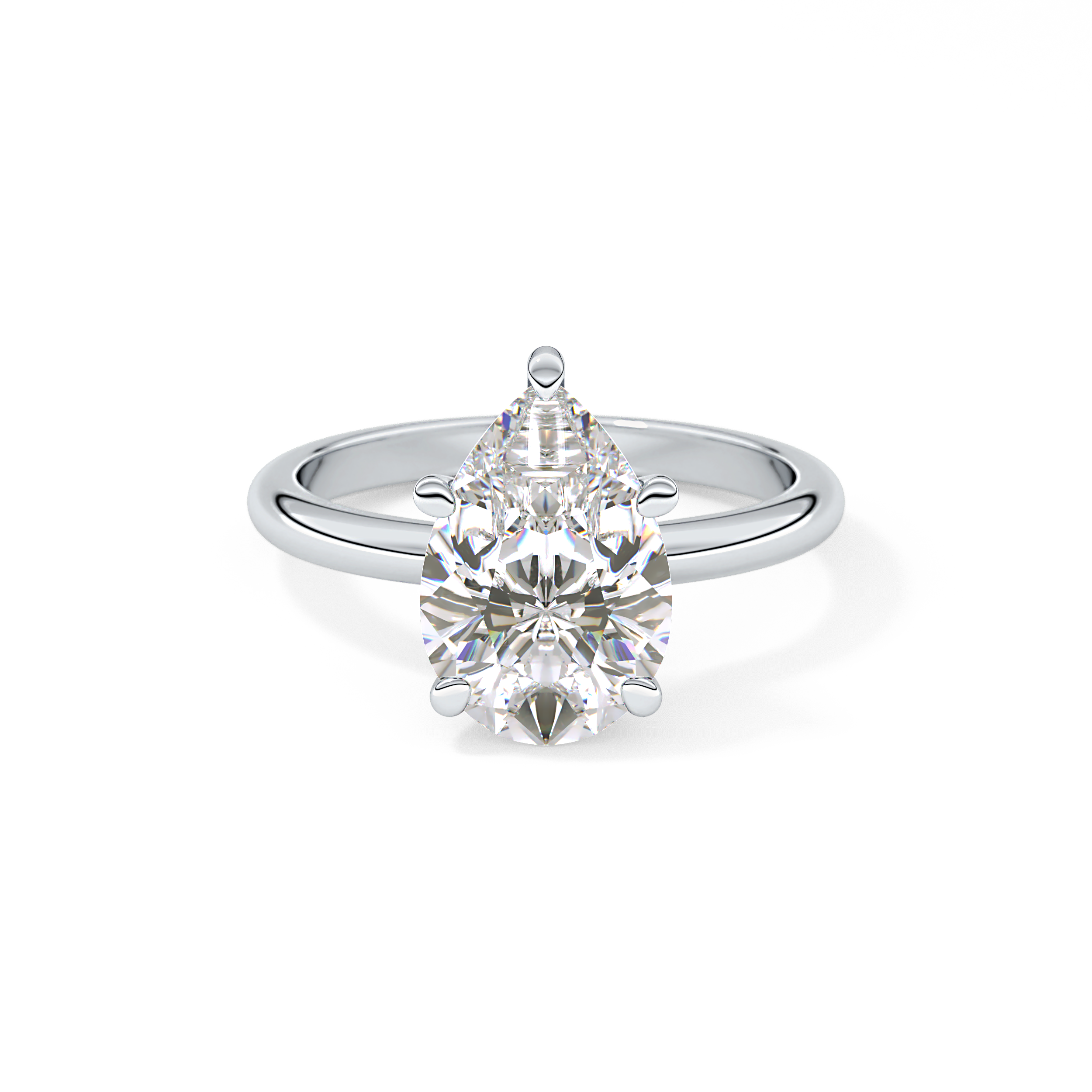 Pear Solitaire Lab Grown Diamond Engagement Ring