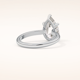 2.84 CT Pear Shaped Solitaire Moissanite Engagement Ring