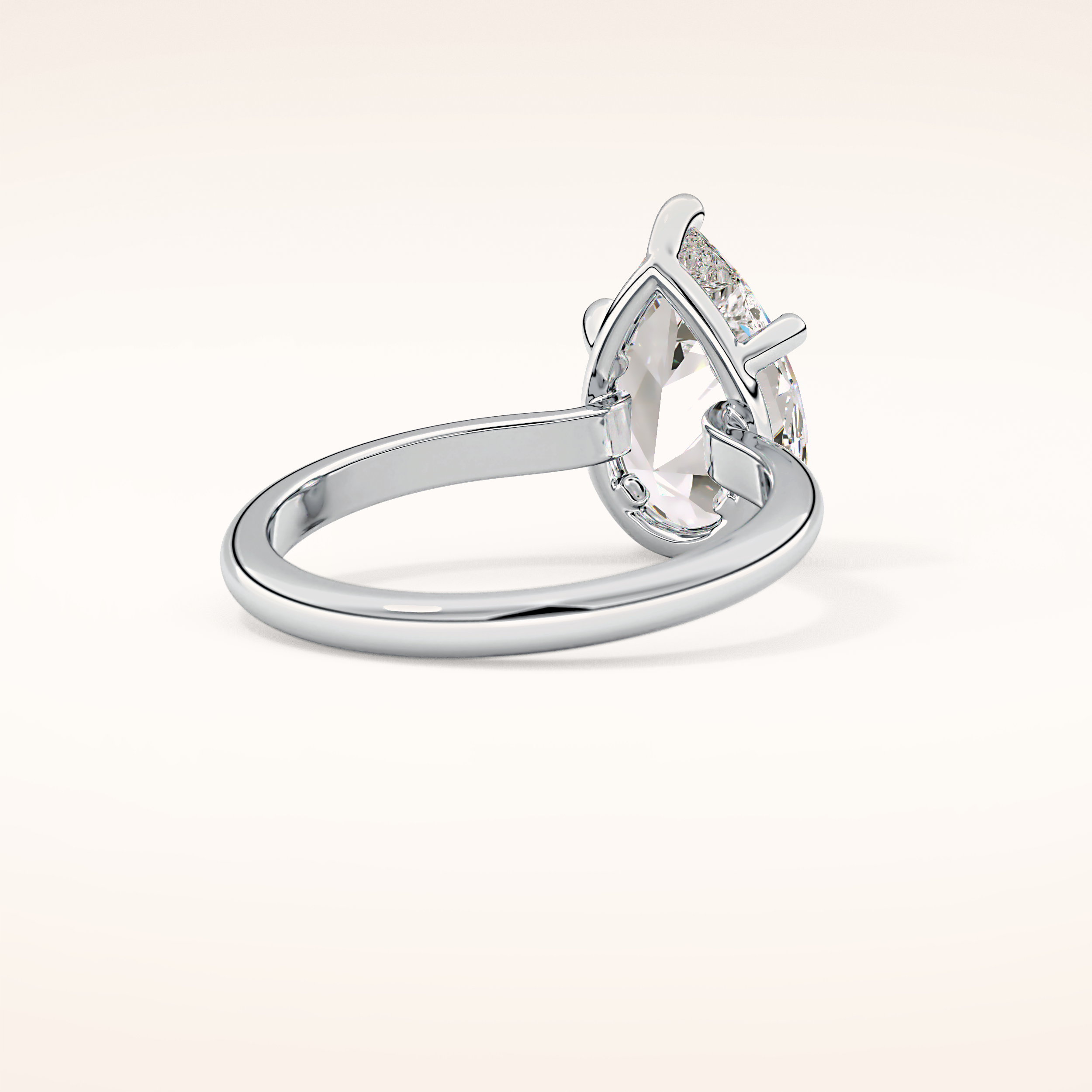 2.84 CT Pear Shaped Solitaire Moissanite Engagement Ring