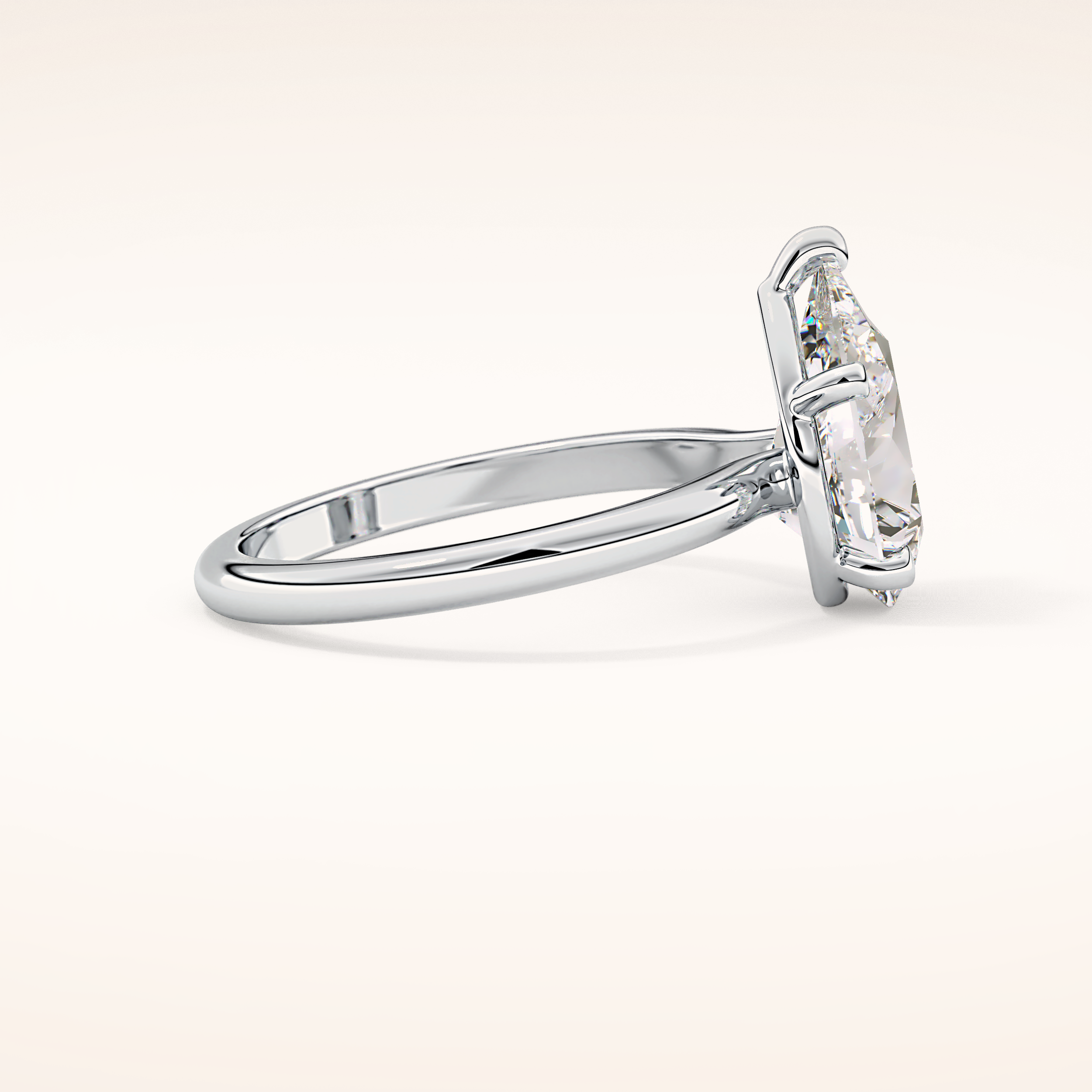 2.84 CT Pear Shaped Solitaire Moissanite Engagement Ring