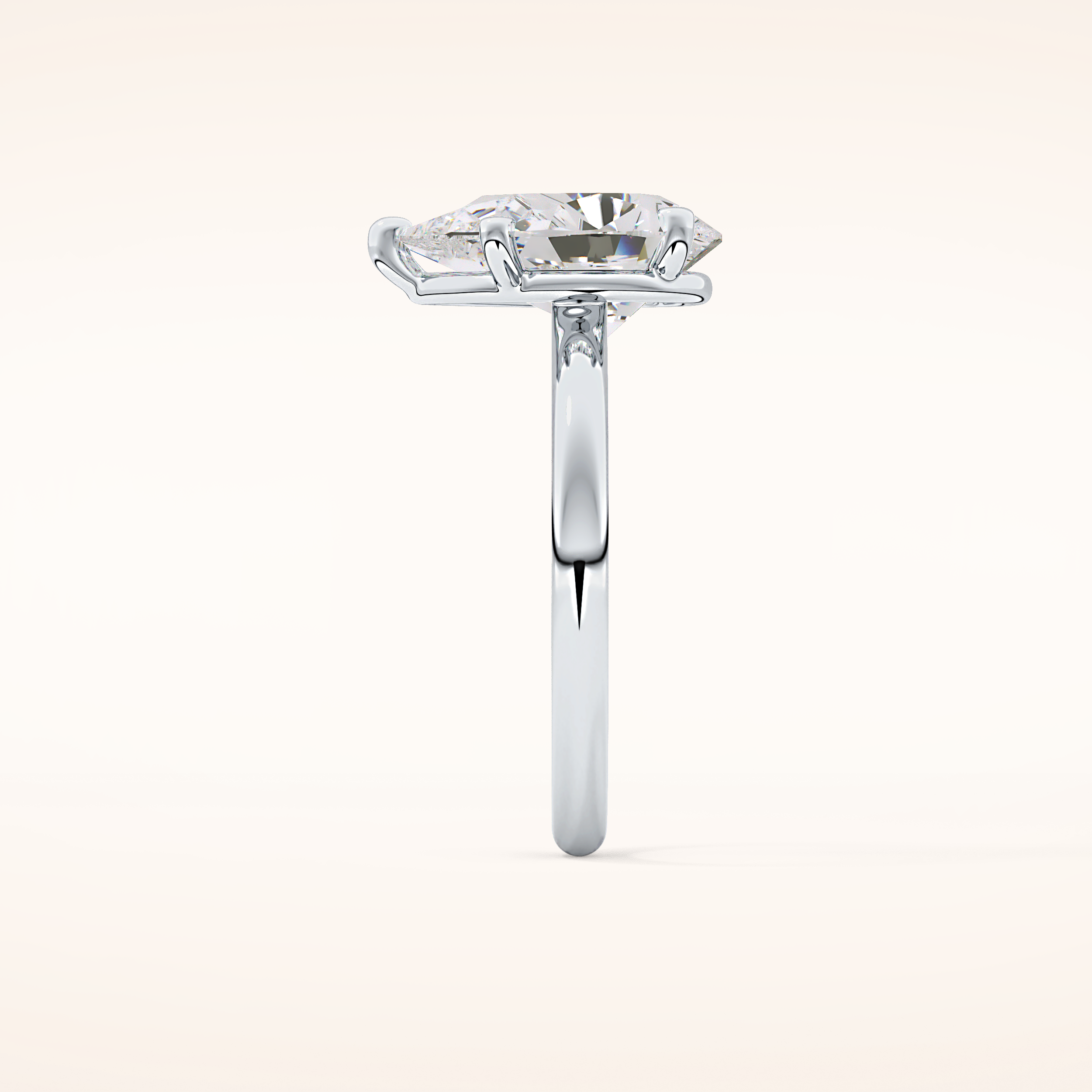 2.84 CT Pear Shaped Solitaire Moissanite Engagement Ring