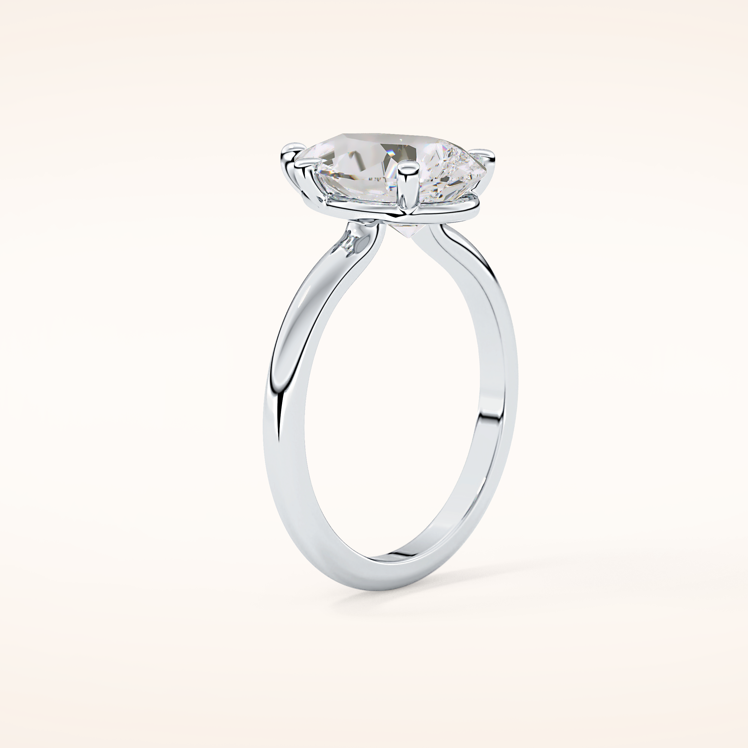 2.84 CT Pear Shaped Solitaire Moissanite Engagement Ring