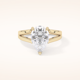 3.15 CT Pear Shaped Solitaire Moissanite Engagement Ring