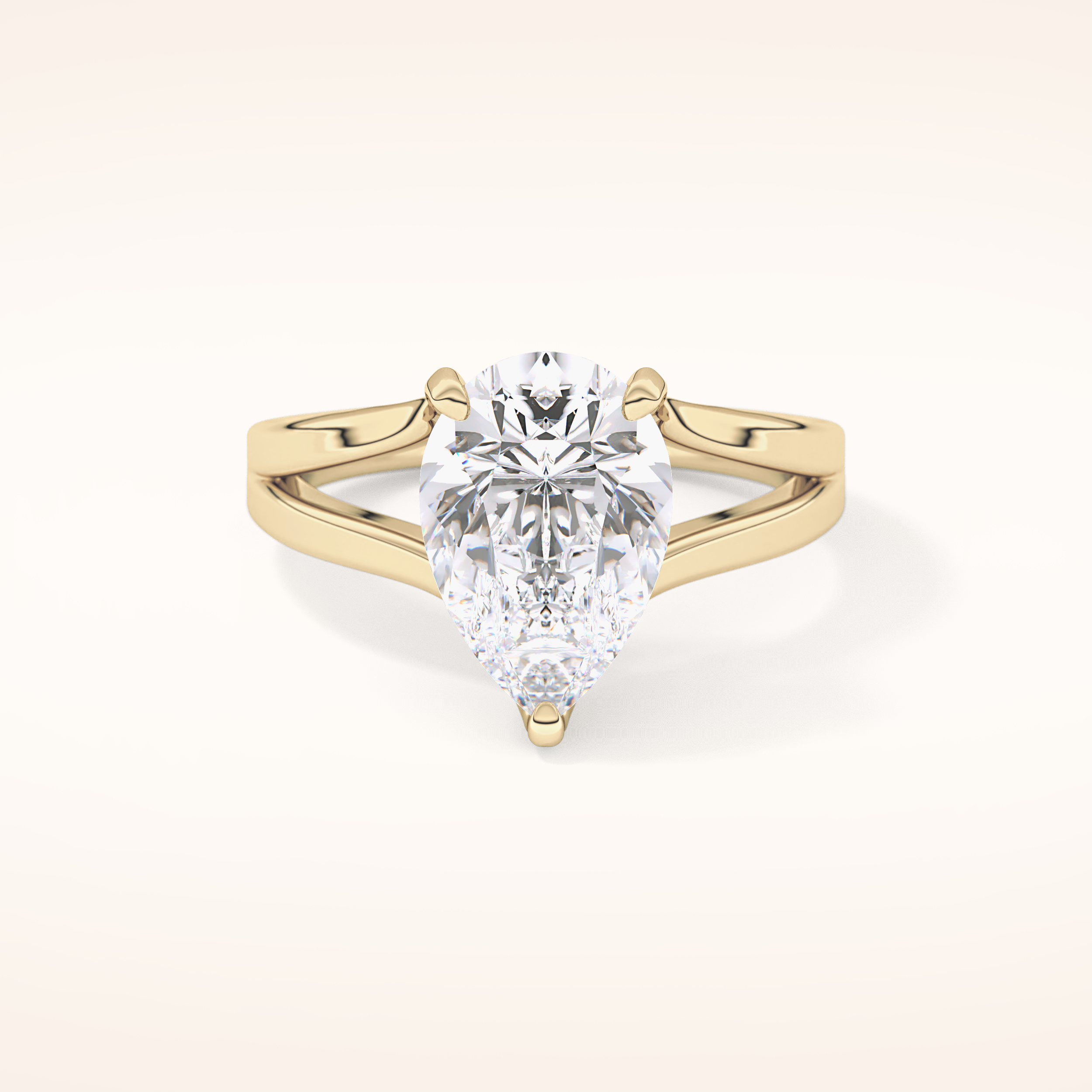 3.15 CT Pear Shaped Solitaire Moissanite Engagement Ring
