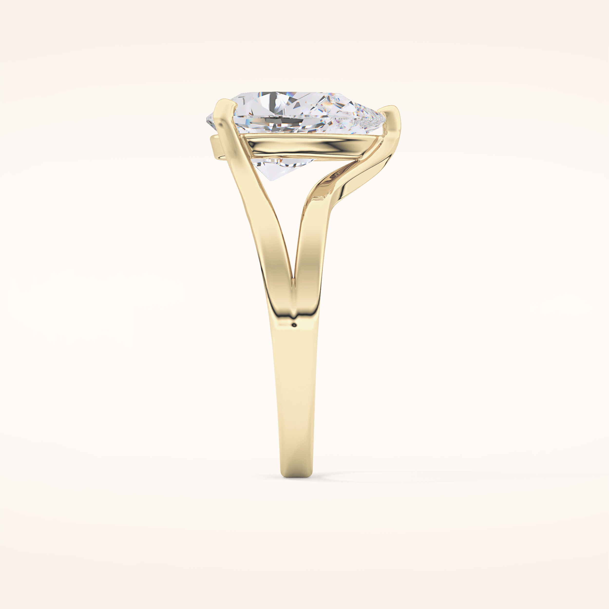 3.15 CT Pear Shaped Solitaire Moissanite Engagement Ring