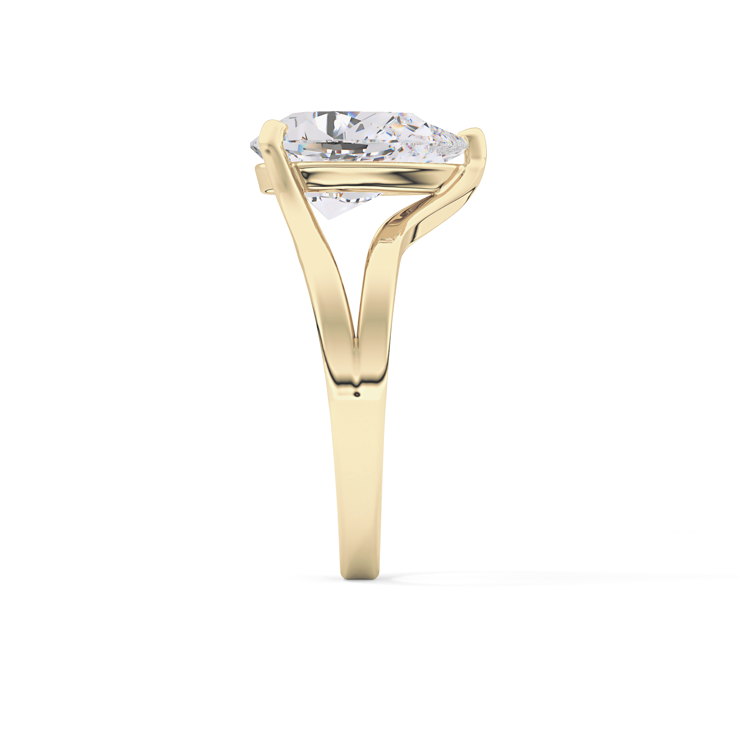 Pear Split Shank Lab Grown Diamond Engagement Ring