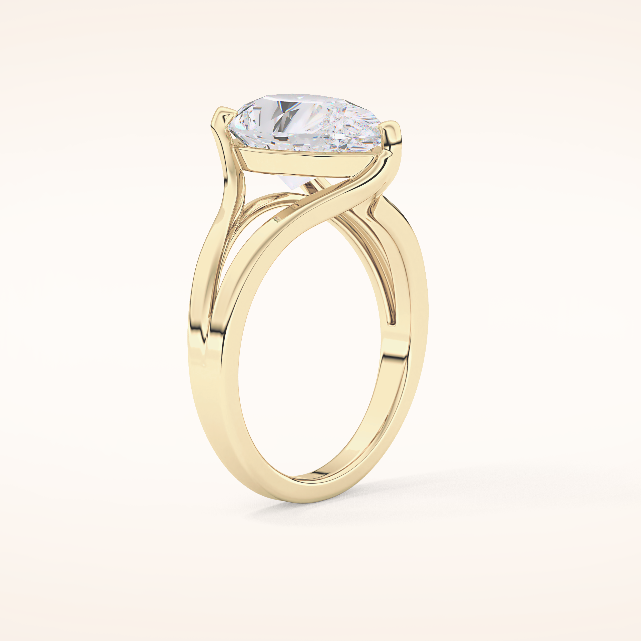 3.15 CT Pear Shaped Solitaire Moissanite Engagement Ring