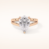 3.15 CT Pear Shaped Solitaire Moissanite Engagement Ring