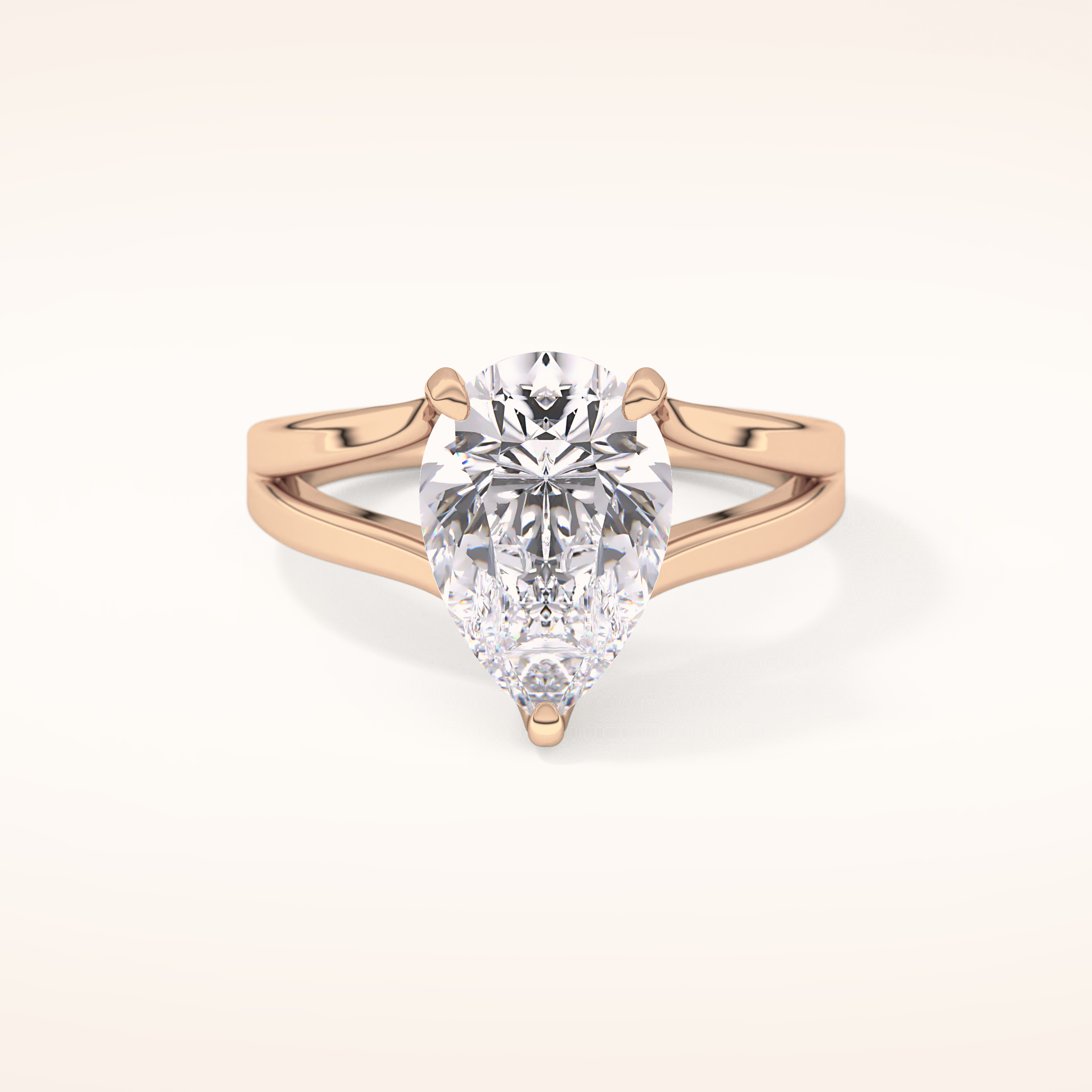 3.15 CT Pear Shaped Solitaire Moissanite Engagement Ring