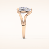 3.15 CT Pear Shaped Solitaire Moissanite Engagement Ring