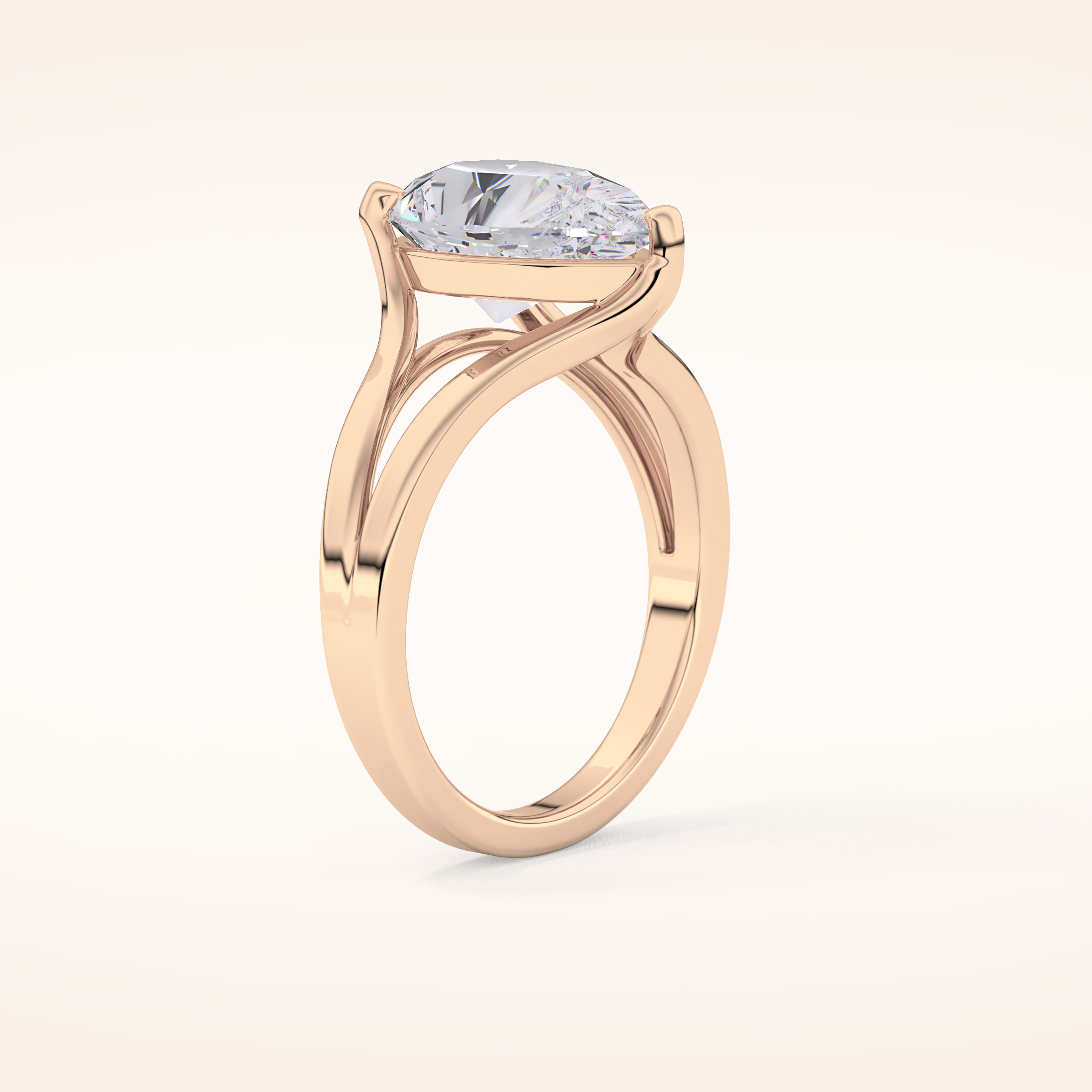 3.15 CT Pear Shaped Solitaire Moissanite Engagement Ring