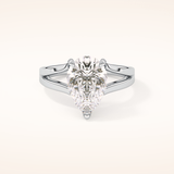 3.15 CT Pear Shaped Solitaire Moissanite Engagement Ring