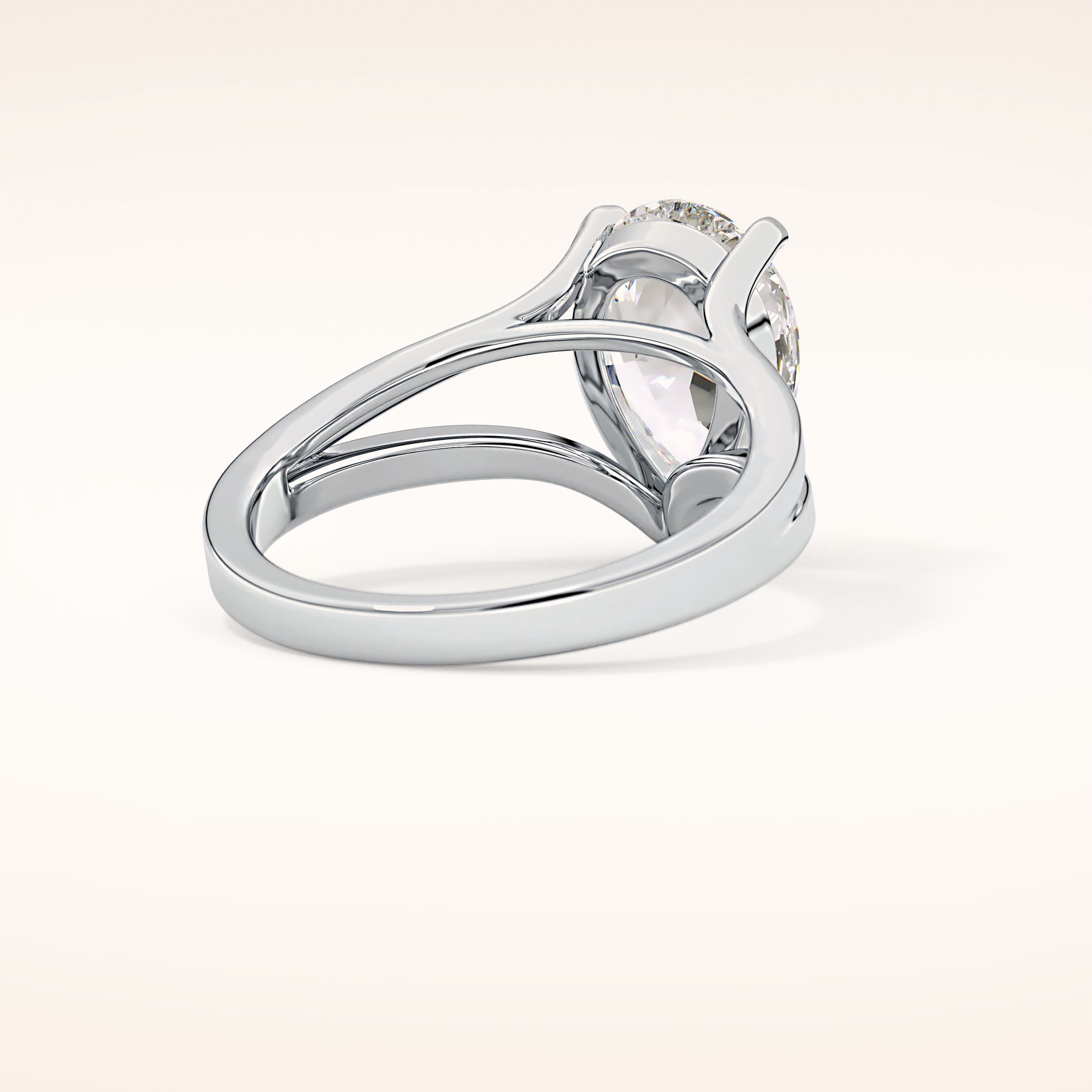 3.15 CT Pear Shaped Solitaire Moissanite Engagement Ring