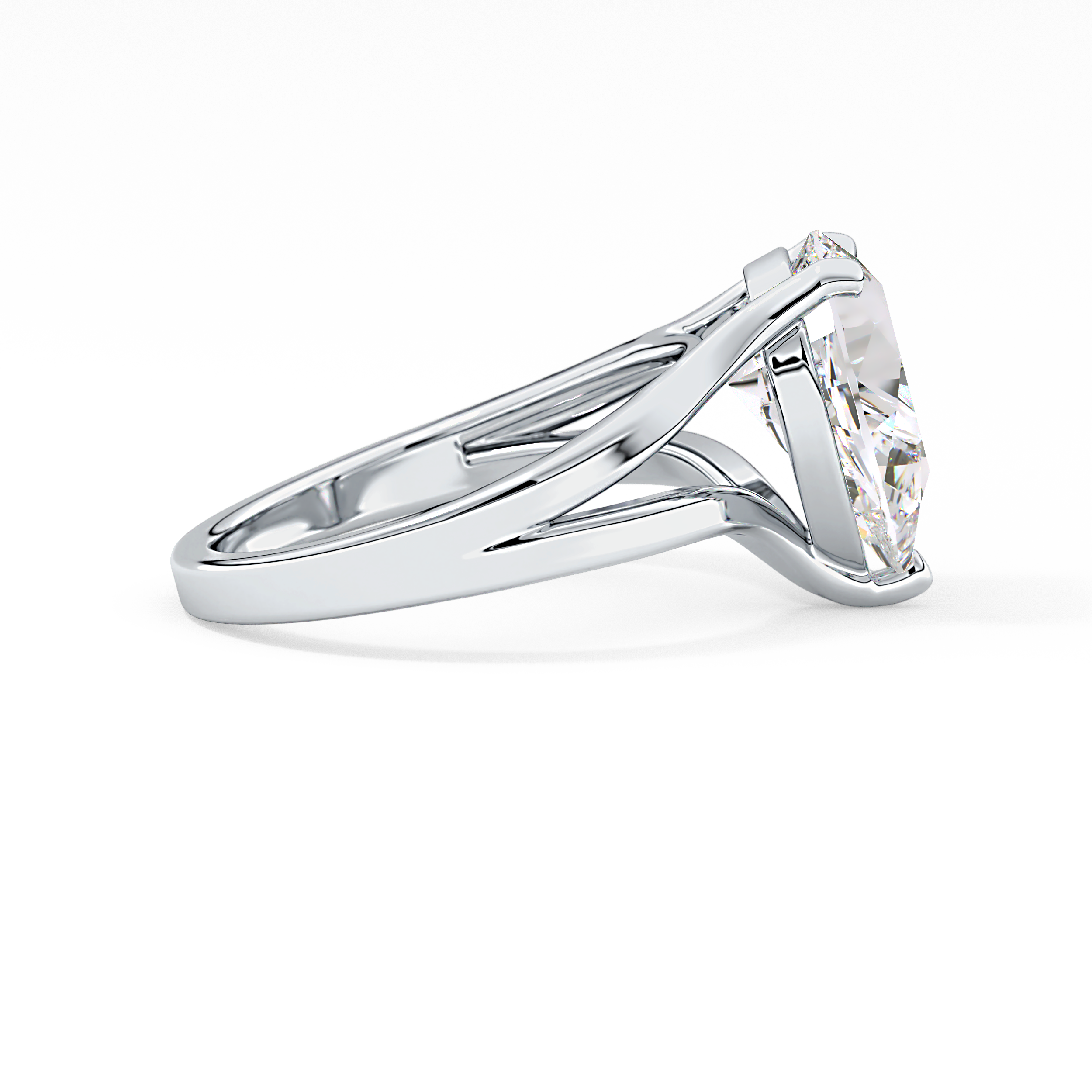 Pear Split Shank Lab Grown Diamond Engagement Ring