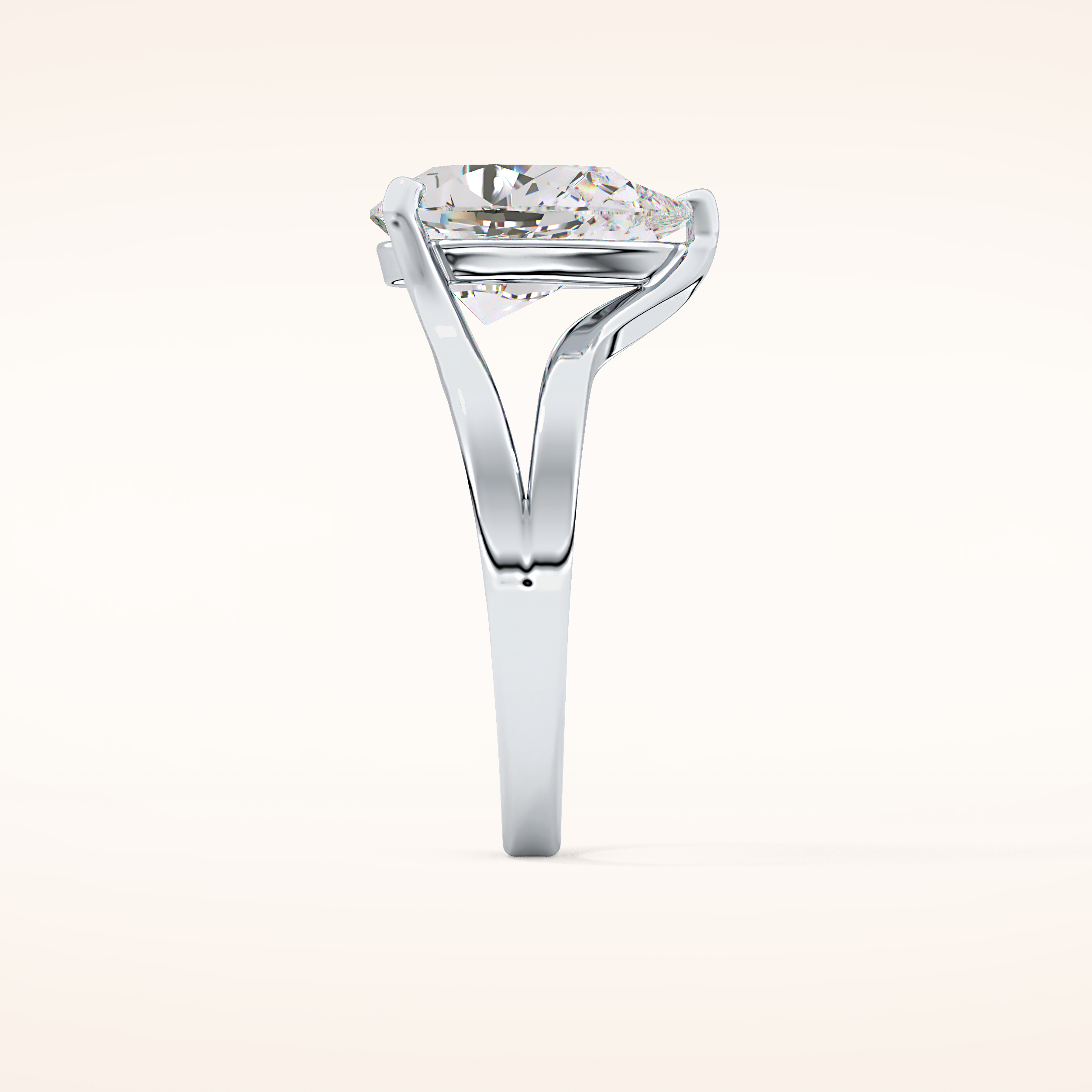 3.15 CT Pear Shaped Solitaire Moissanite Engagement Ring